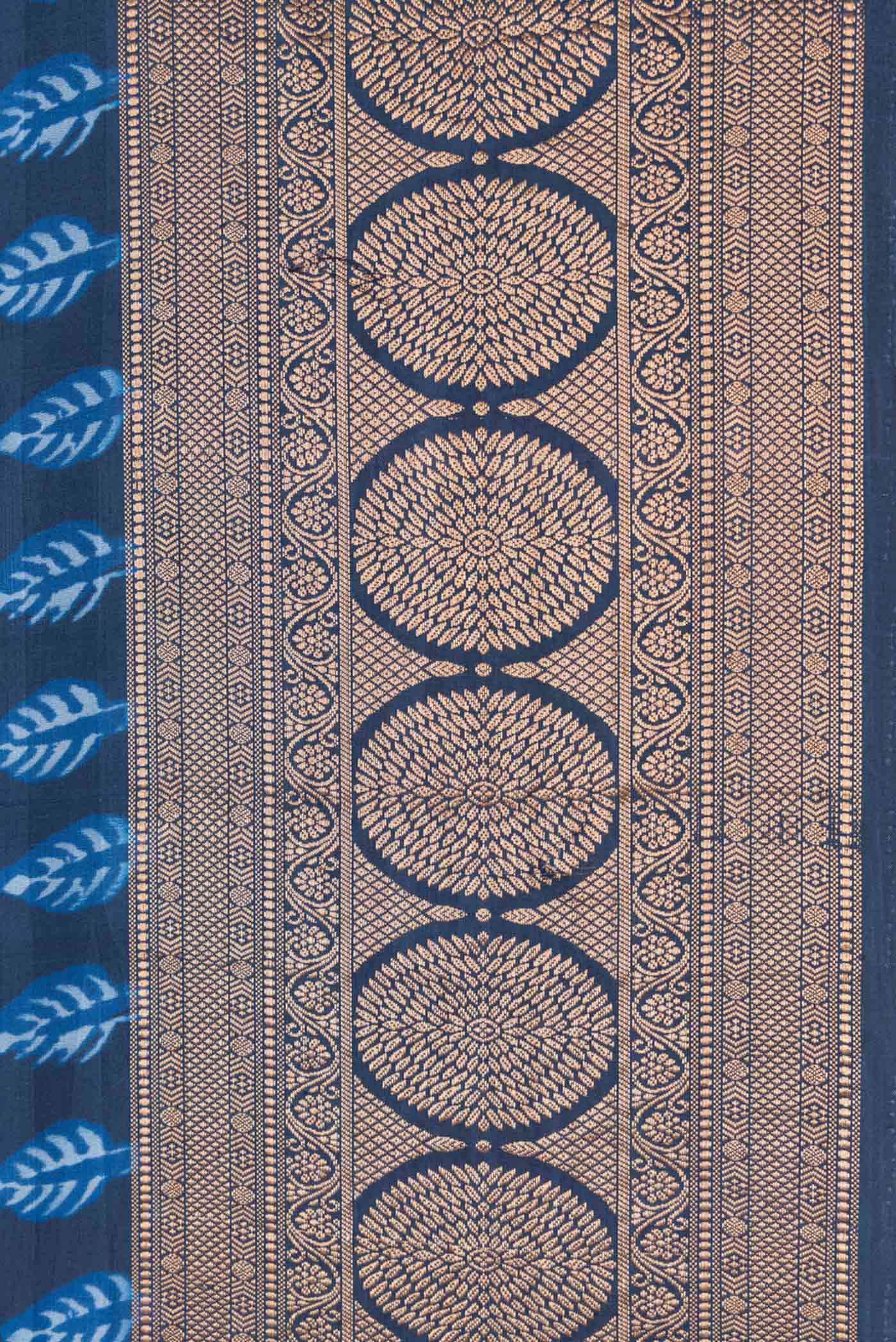 Navy Blue Dual Tone Kanjivaram Silk Saree - Image 3