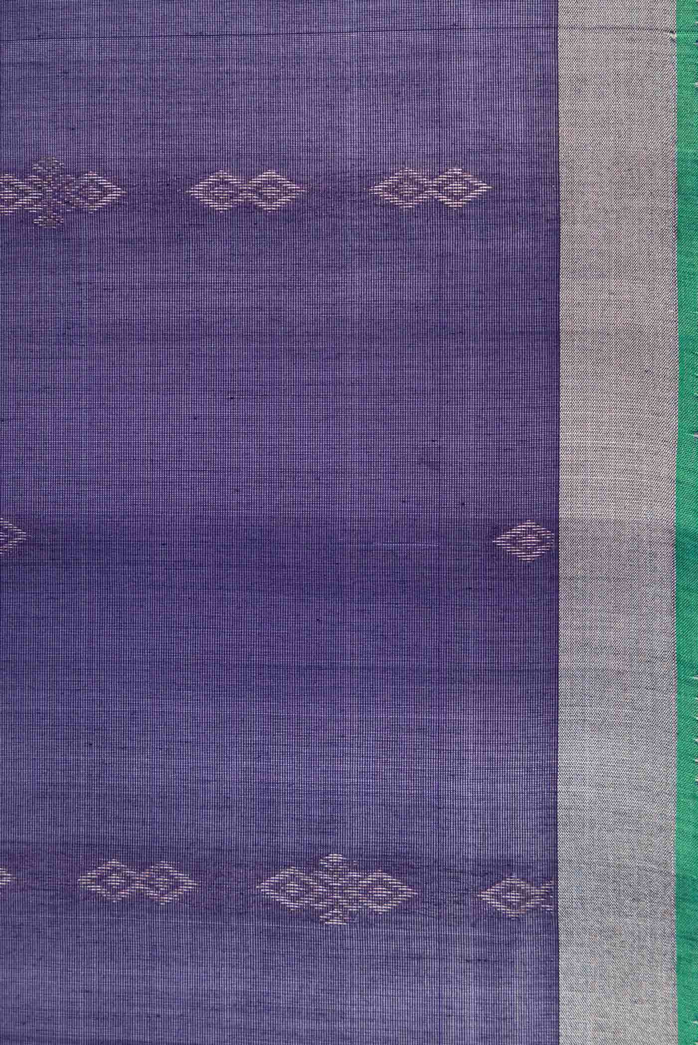 Navy Blue Dual Tone Silk Cotton Saree - Image 3