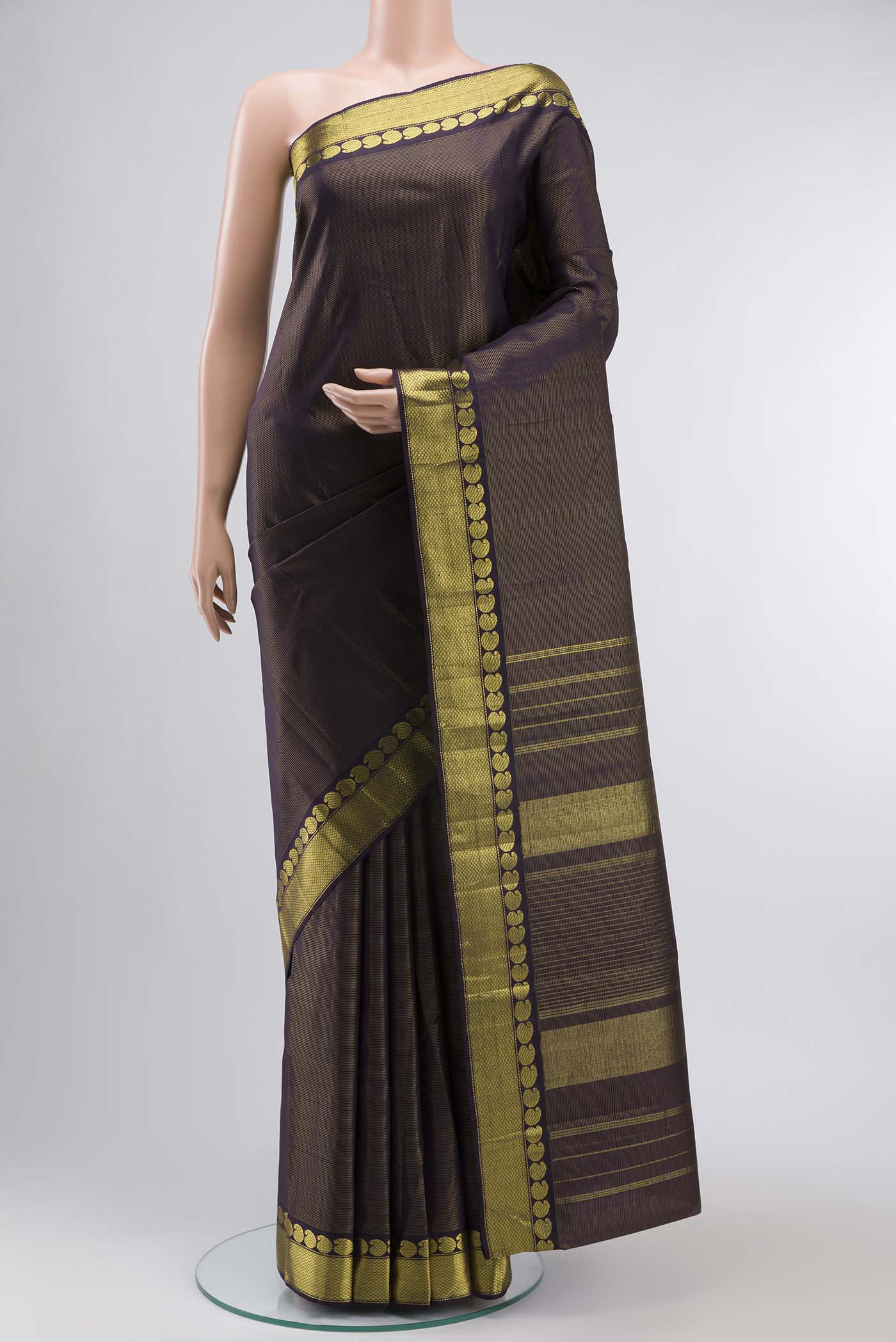 Navy Blue Kanchipuram Silk Saree