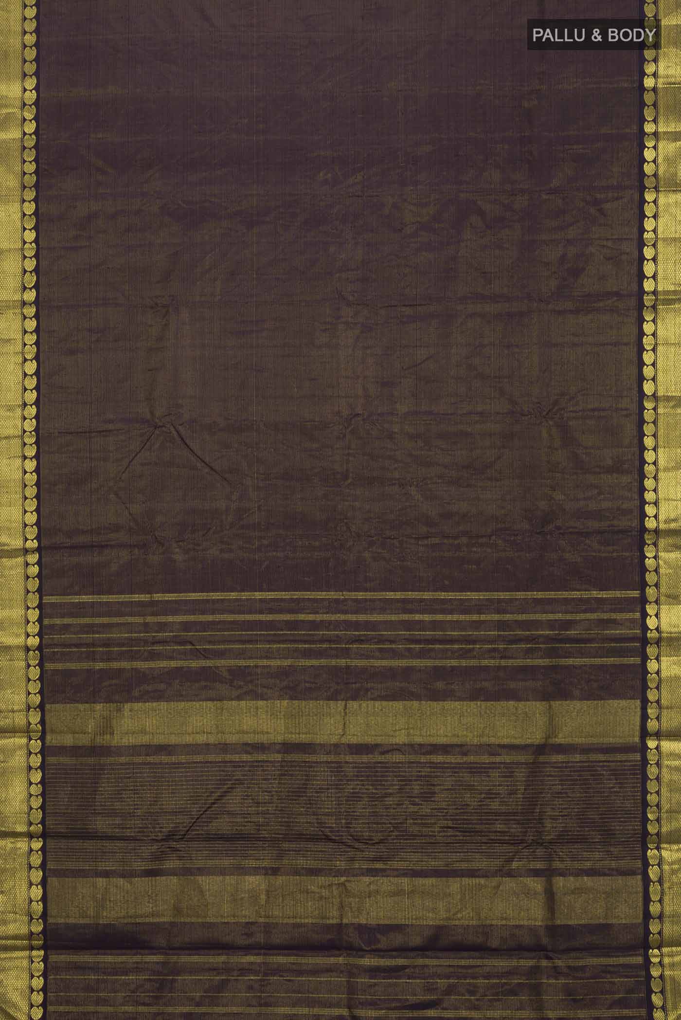 Navy Blue Kanchipuram Silk Saree - Image 6