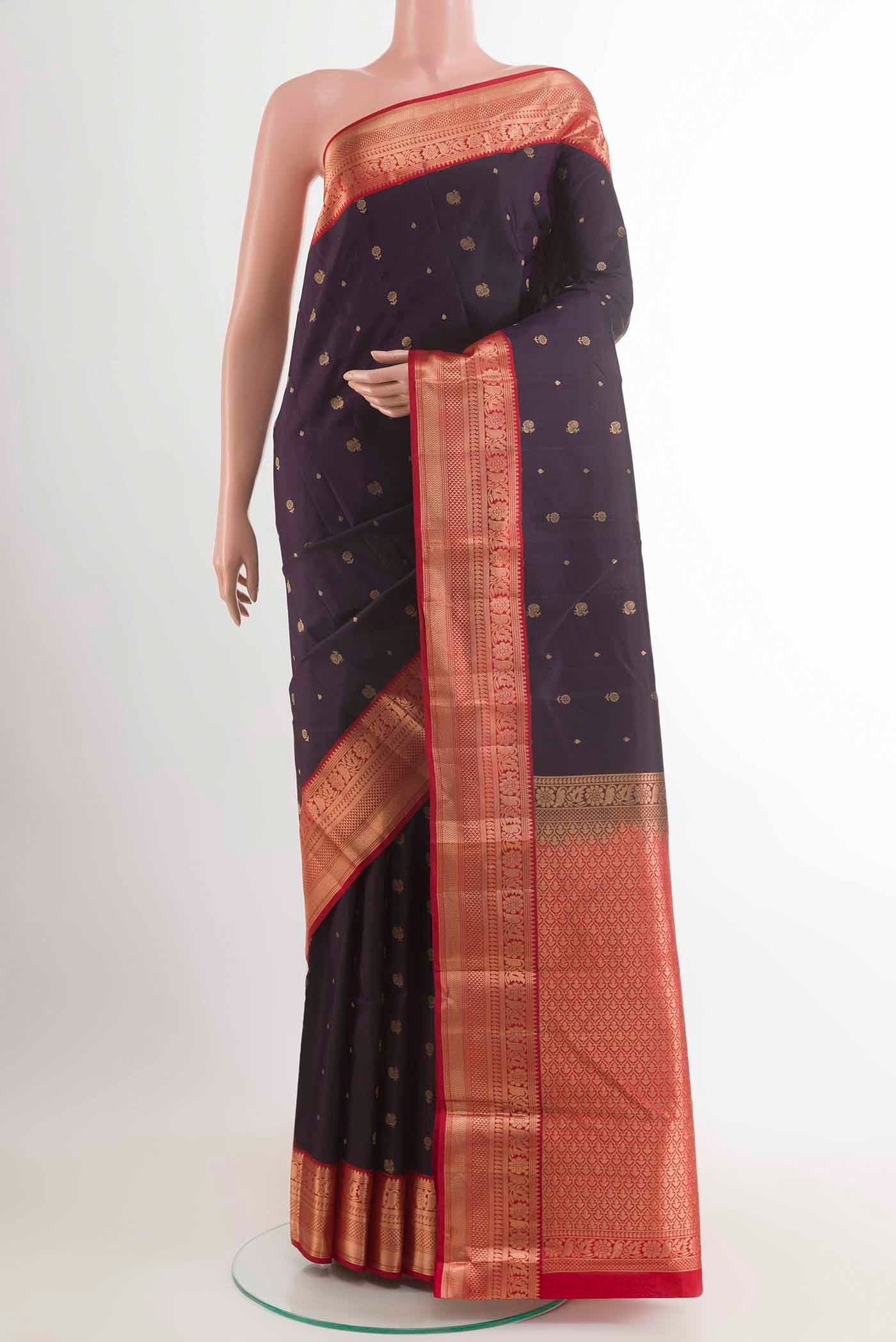 Navy Blue Kanchipuram Silk Saree