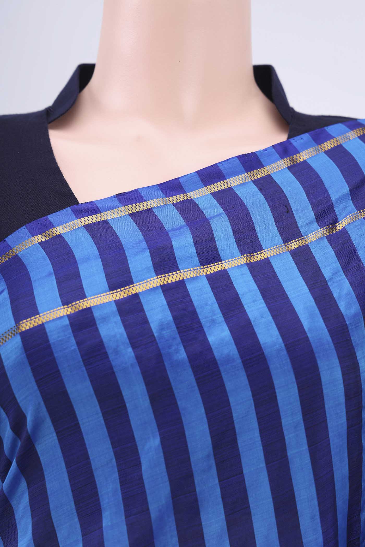 Blue Kanchipuram Silk Saree - Image 2