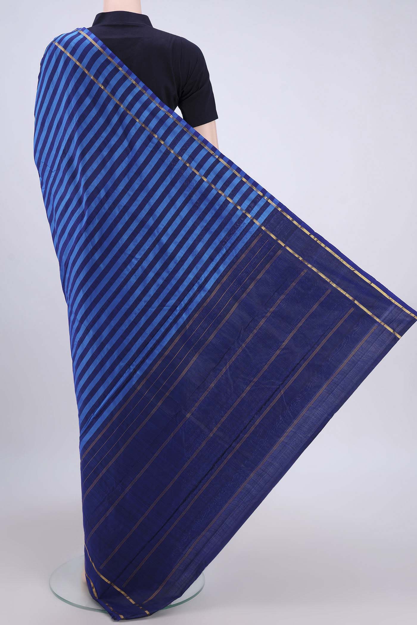 Blue Kanchipuram Silk Saree - Image 3