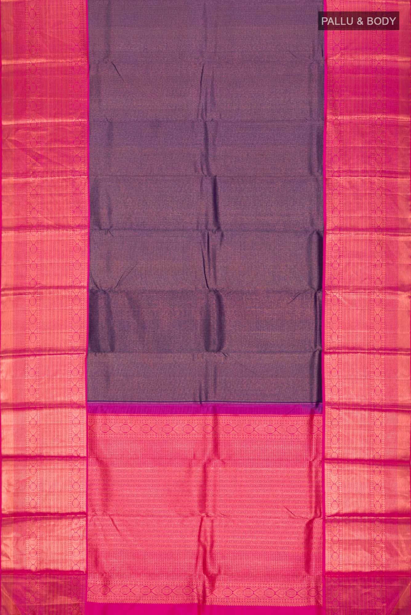 Navy Blue Kanchipuram Silk Saree - Image 4