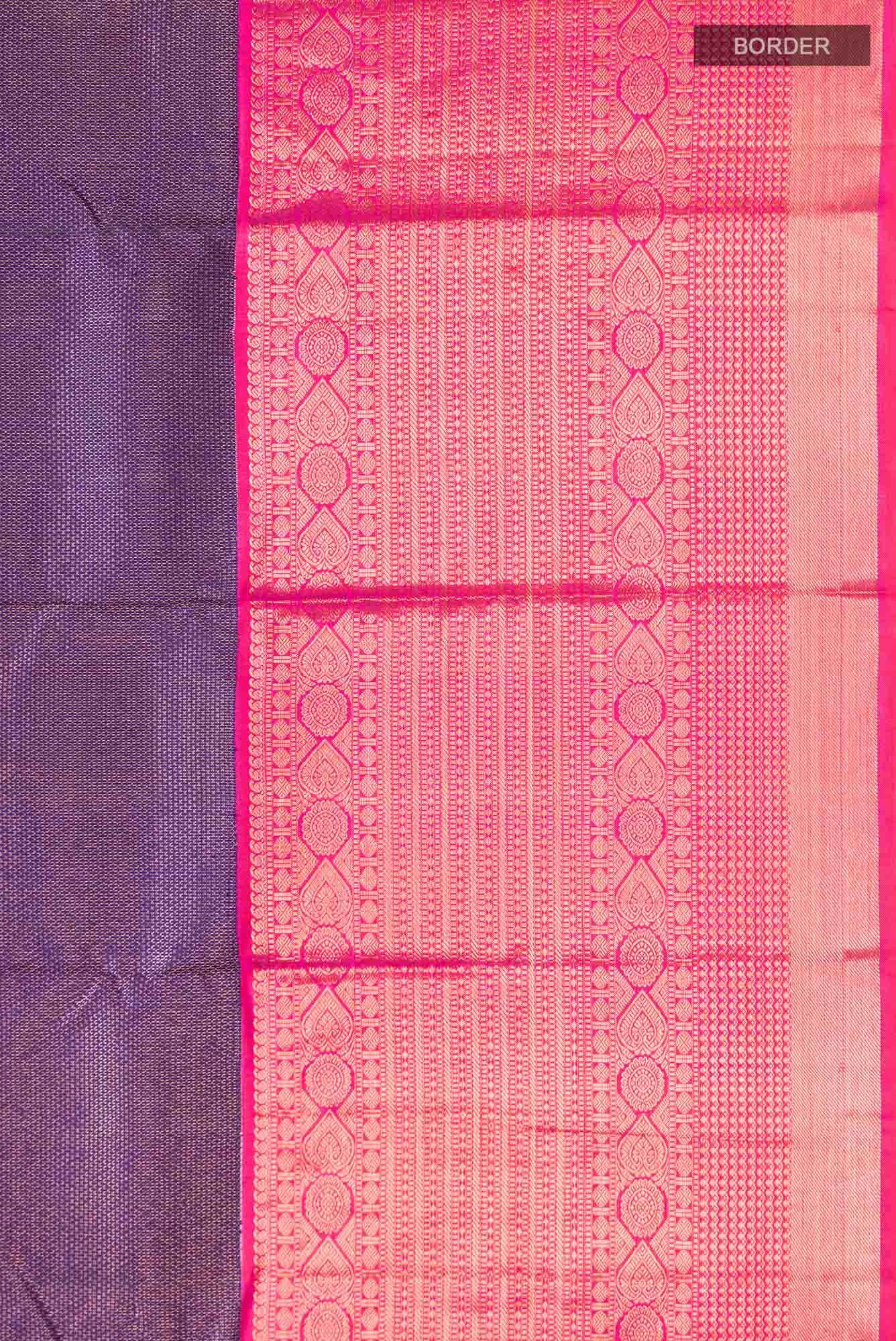 Navy Blue Kanchipuram Silk Saree - Image 5