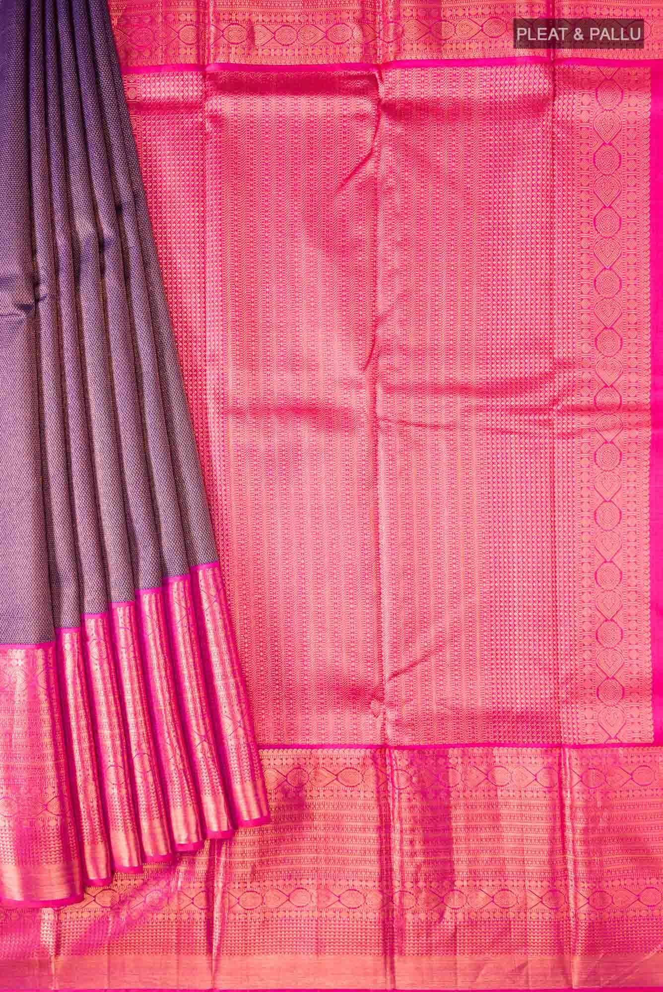Navy Blue Kanchipuram Silk Saree - Image 8