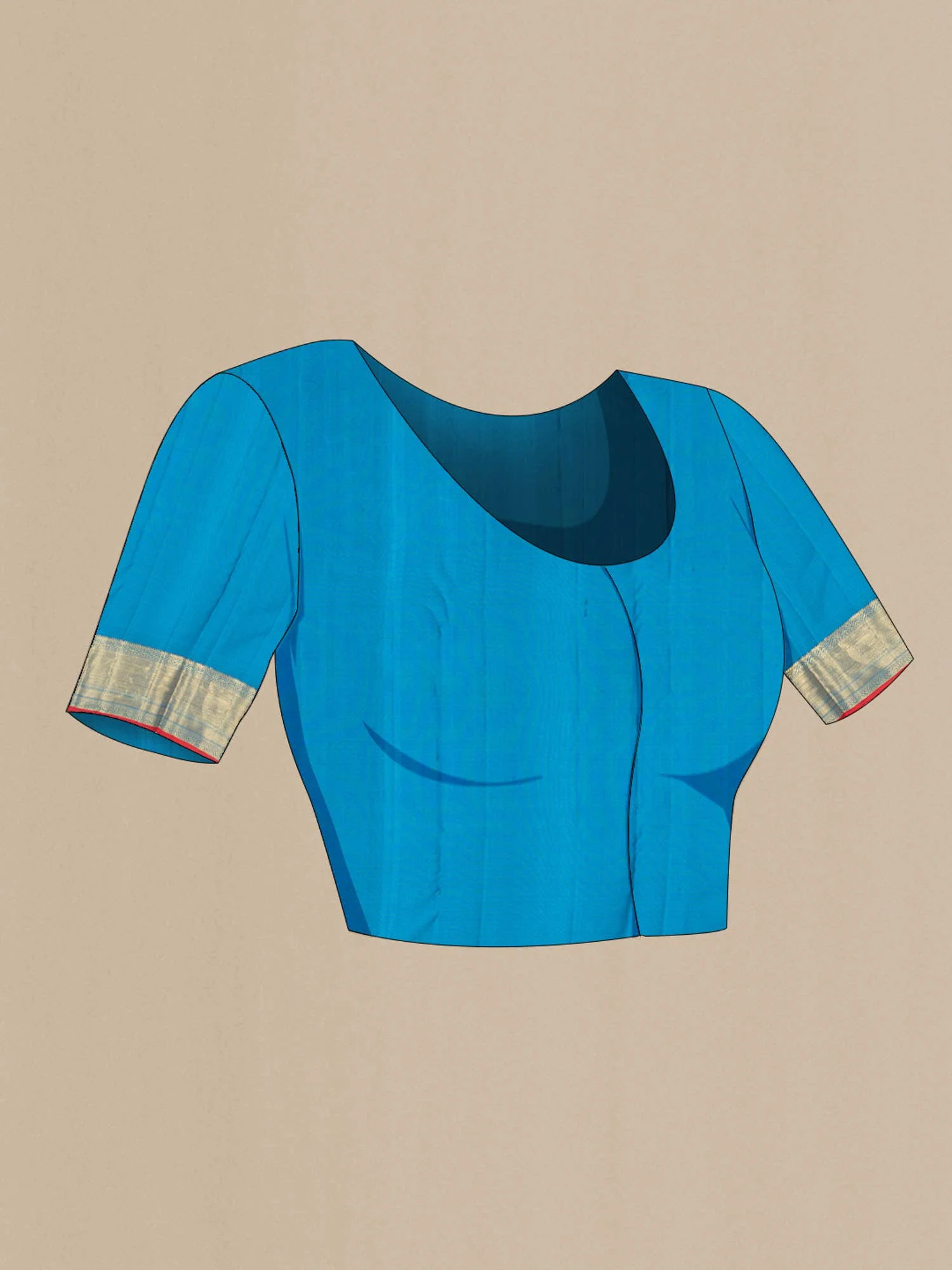 Navy Blue Kanchipuram Silk Saree - Image 6