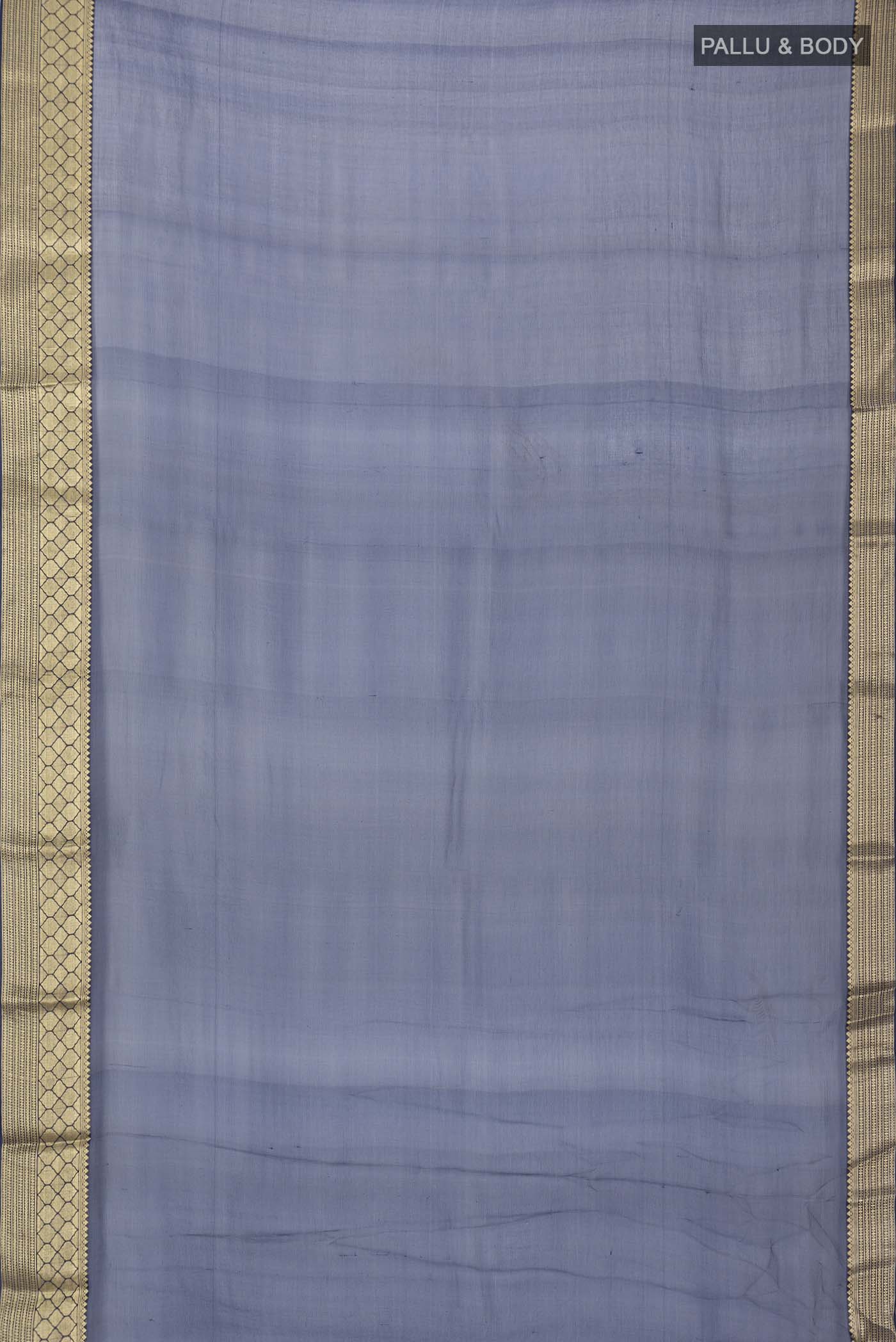 Navy Blue Mysore Chiffon Saree - Image 5