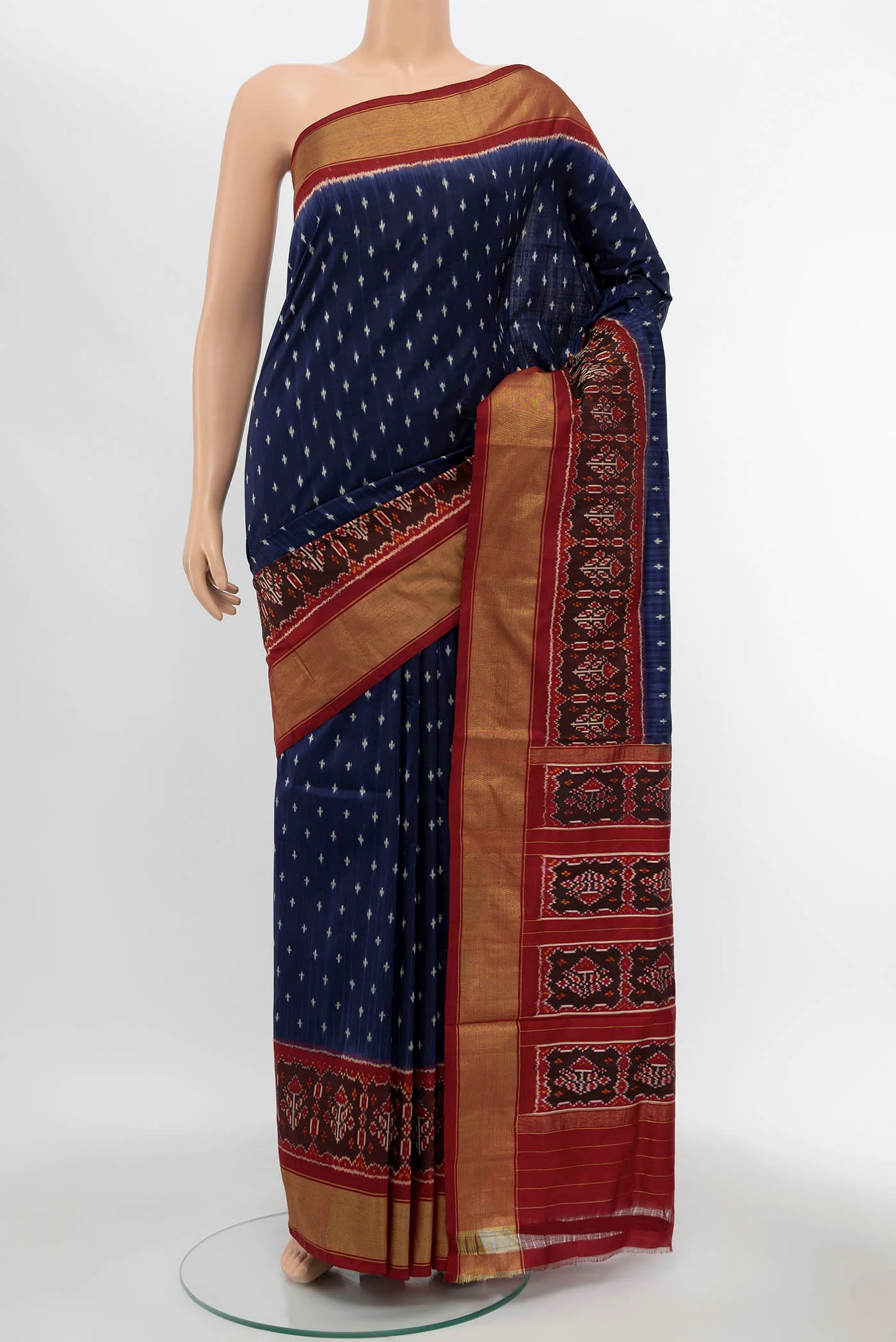 Navy Blue Pochampally Silk Saree