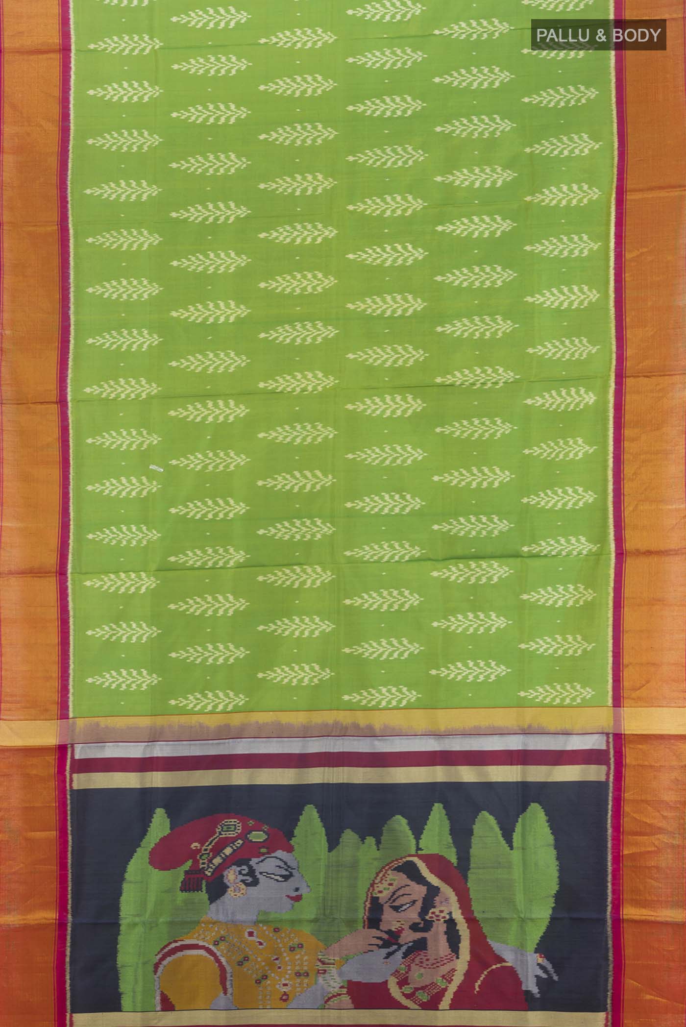 Green Rajkot Patola Silk Saree - Image 5