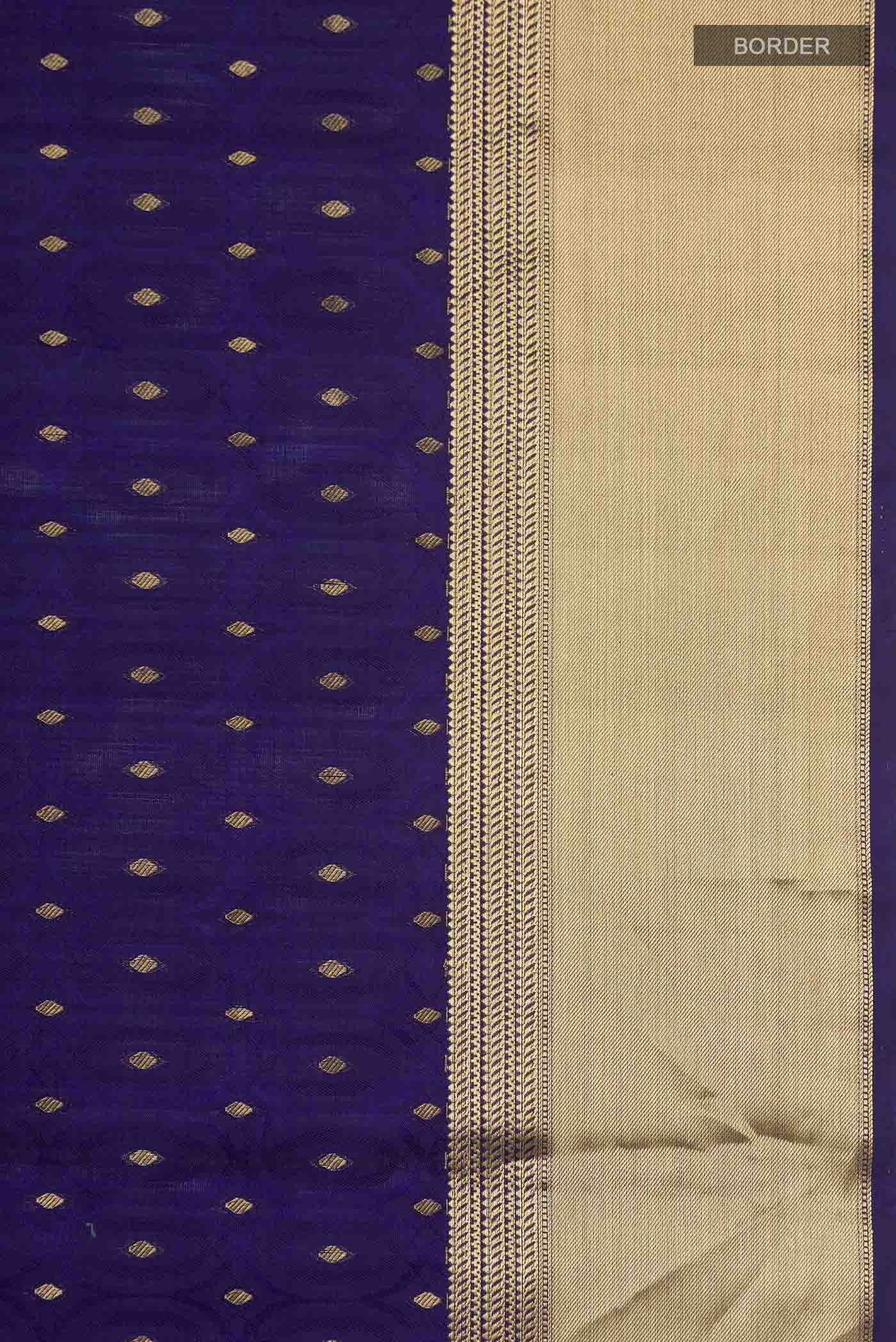 Navy Blue Soft Silk Saree - Image 3