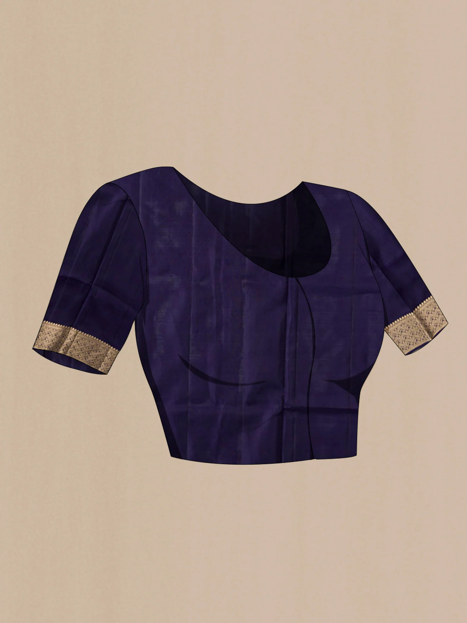 Navy Blue Soft Silk Saree - Image 4