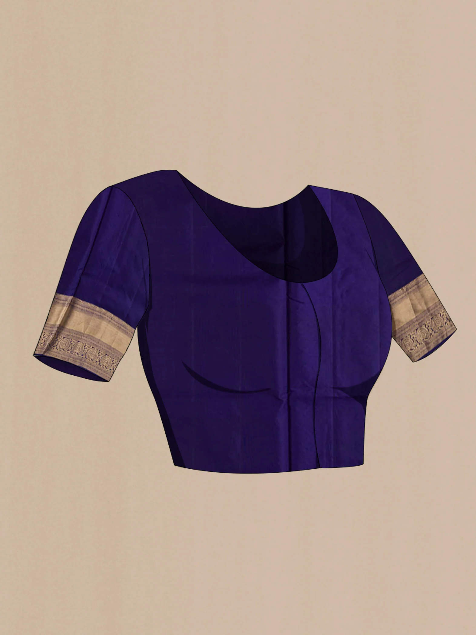 Navy Blue Soft Silk Saree - Image 5
