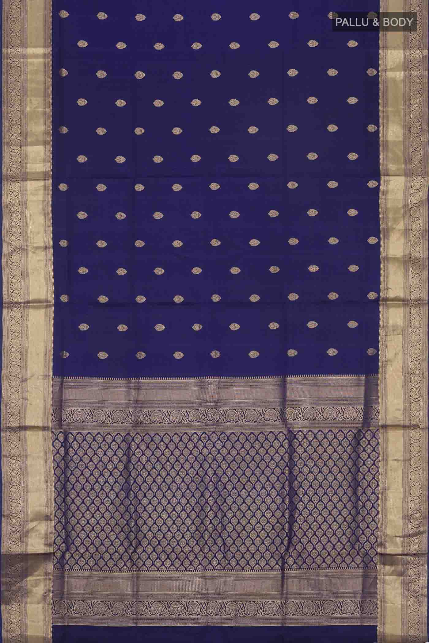 Navy Blue Soft Silk Saree - Image 6