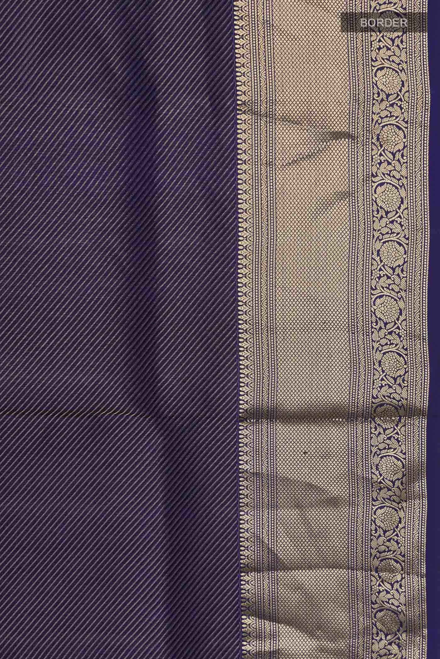 Navy Blue Soft Silk Saree - Image 3
