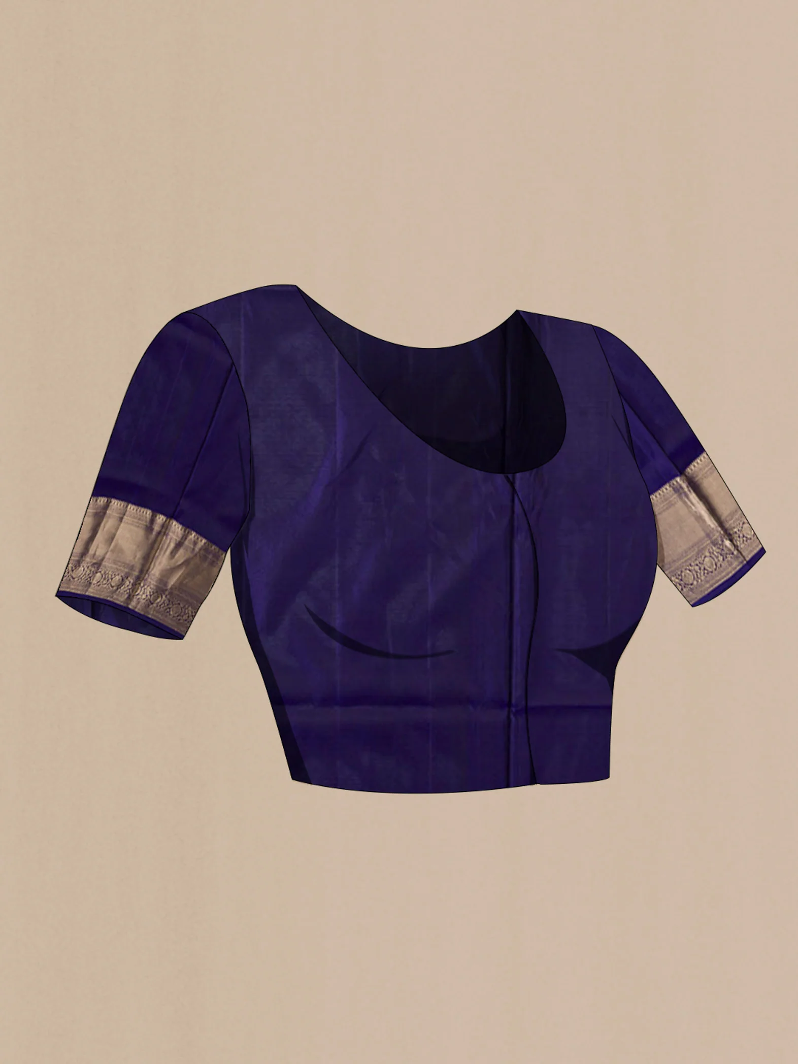 Navy Blue Soft Silk Saree - Image 4