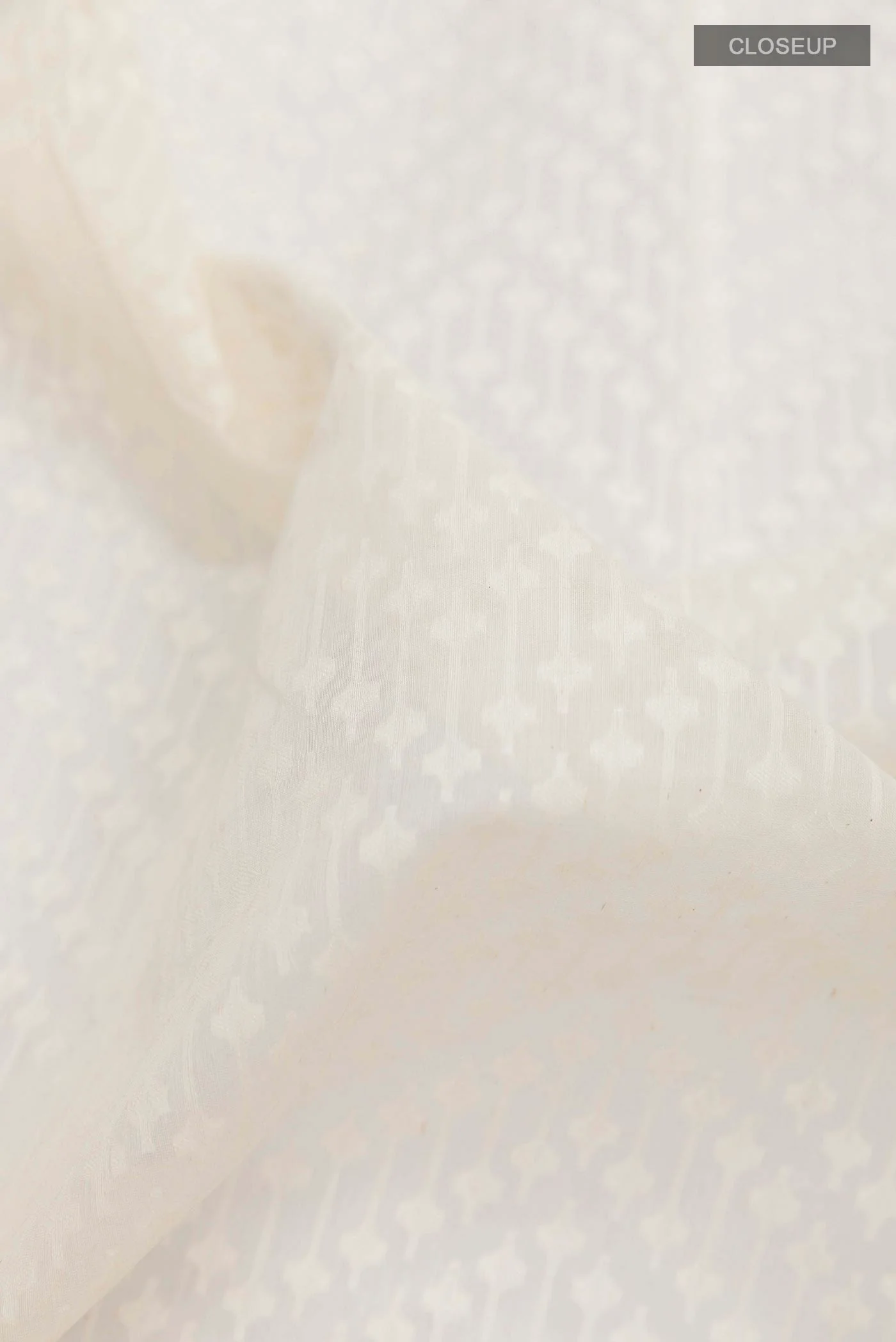 Off White Banarasi Kora Silk Saree - Image 2
