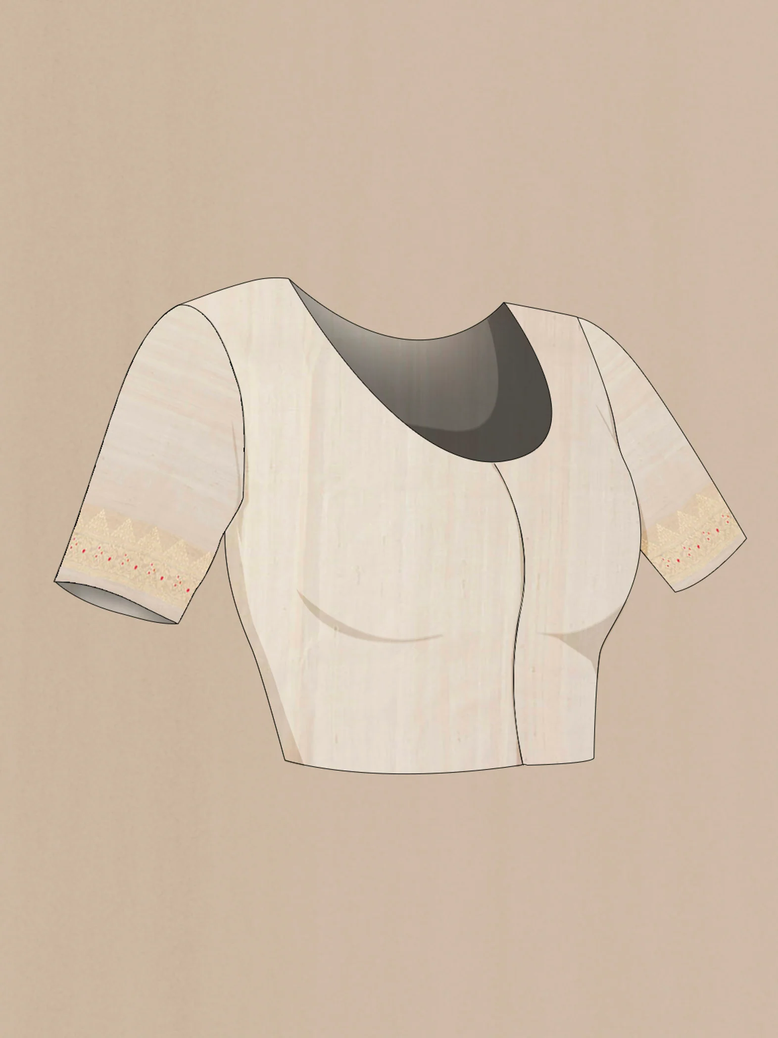 Off White Banarasi Tussar Georgette Saree - Image 5