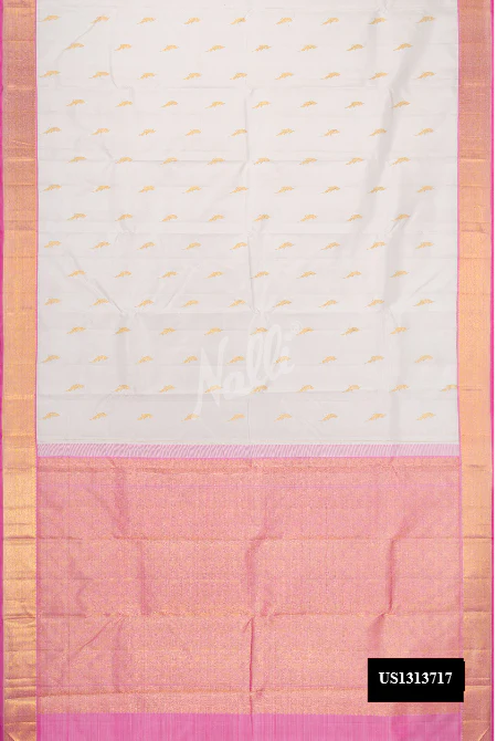 Off White Dual Tone Kanchipuram Silk Saree