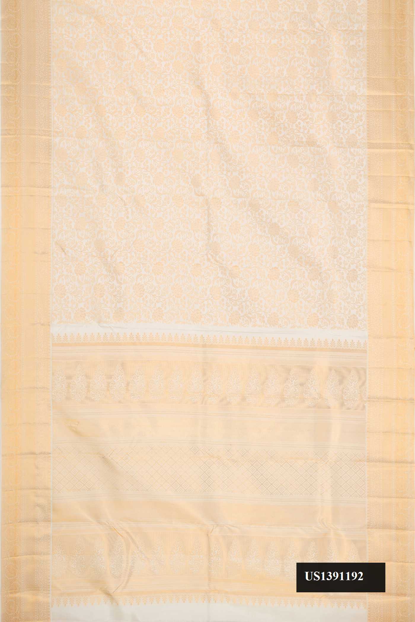 Off White Dual Tone Kanchipuram Silk Saree