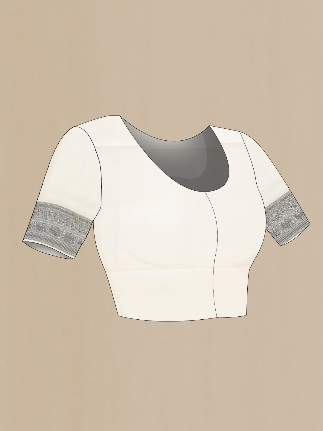 Grey Soft Silk Saree - Image 4