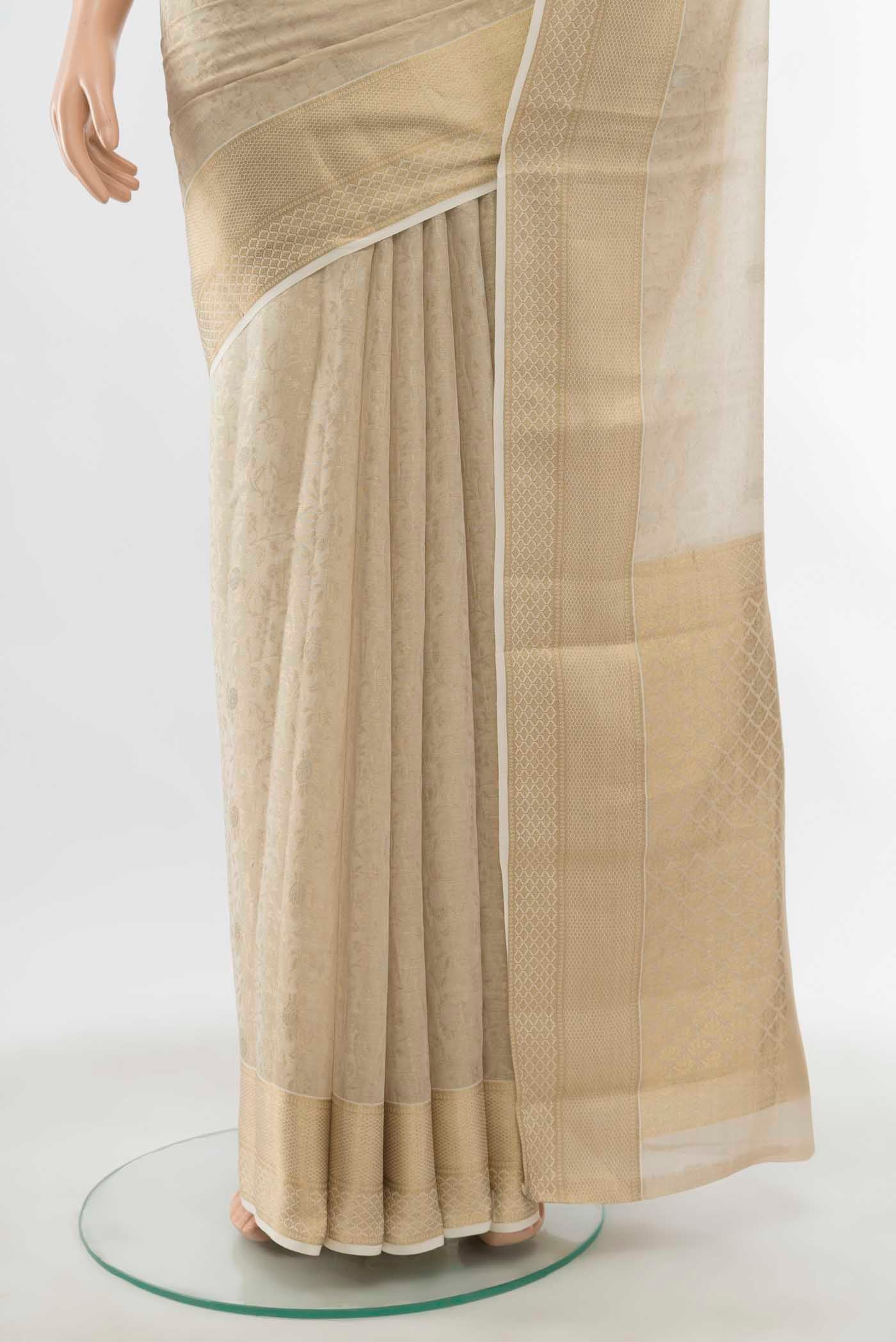 Off White Georgette Saree - Image 3