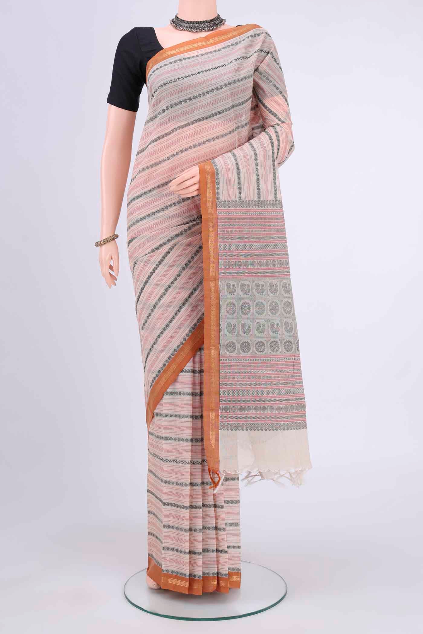 Off White Kanchi Cotton Saree