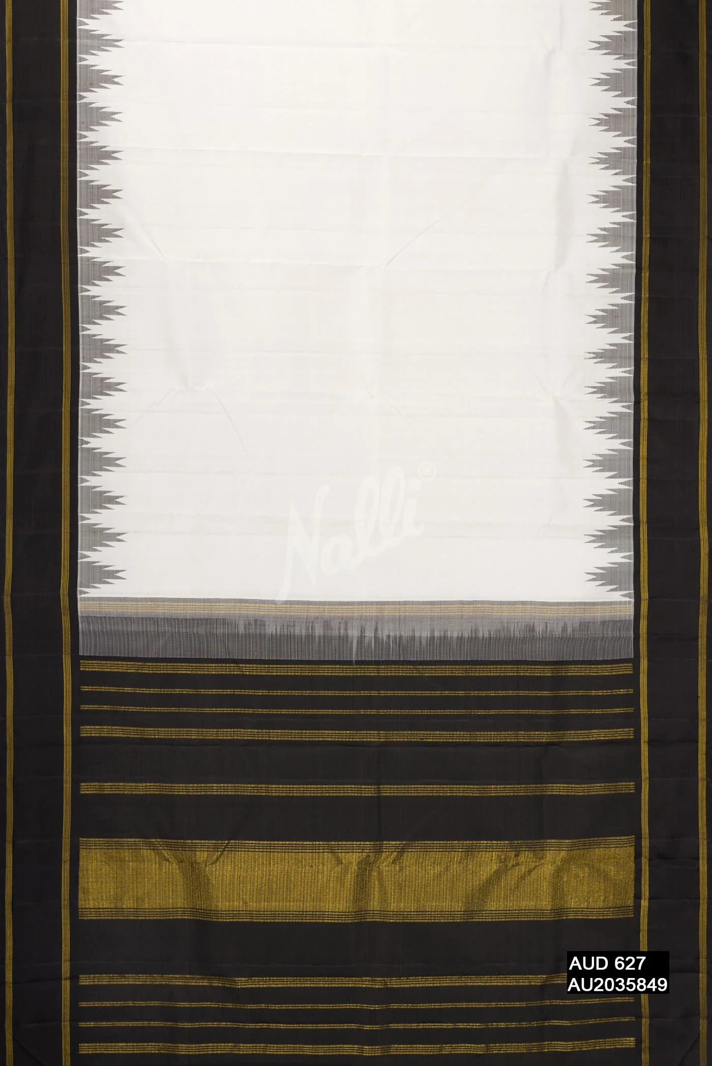 Off White Kanchipuram Silk Saree