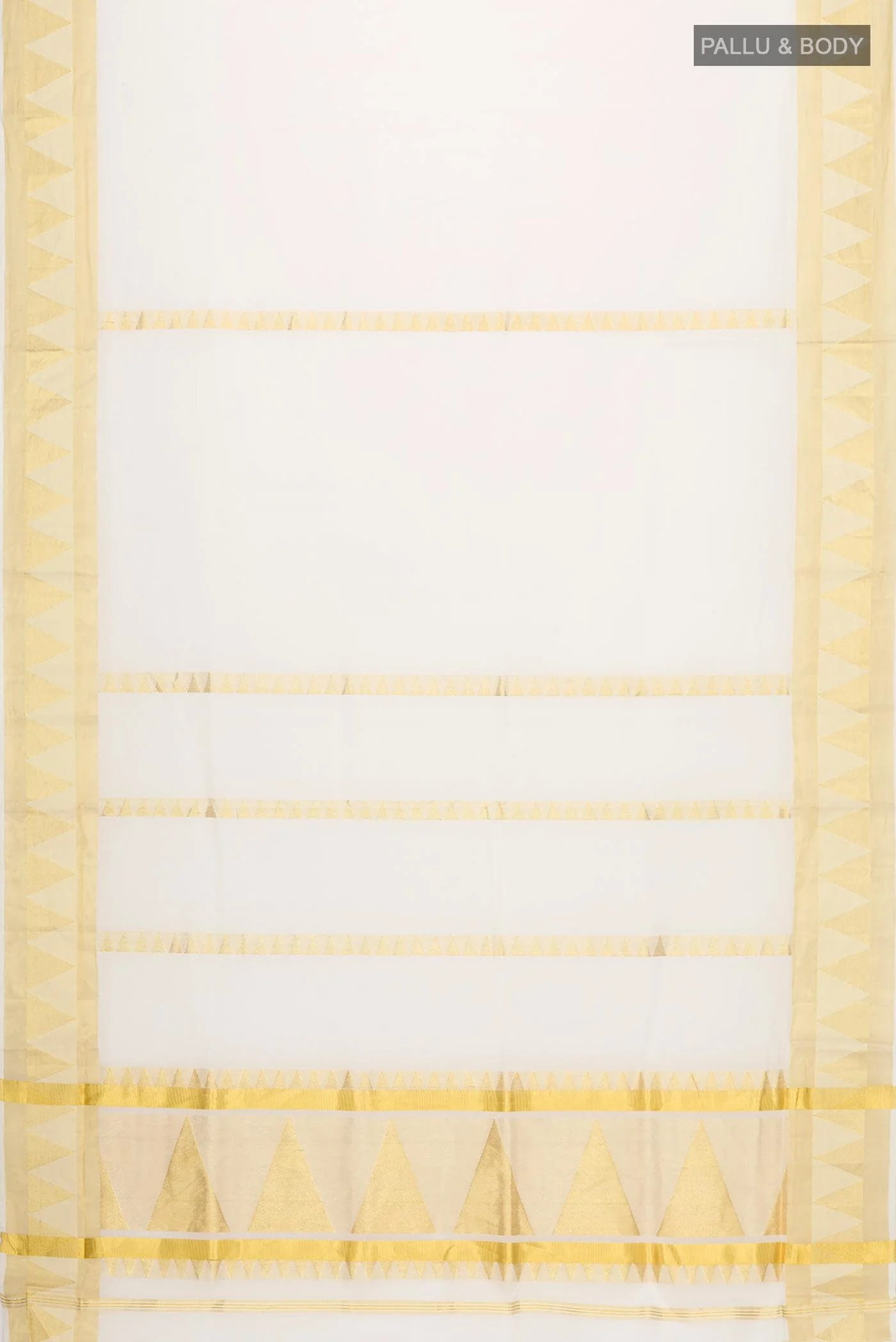 Off White Kerala Cotton Saree - Image 3