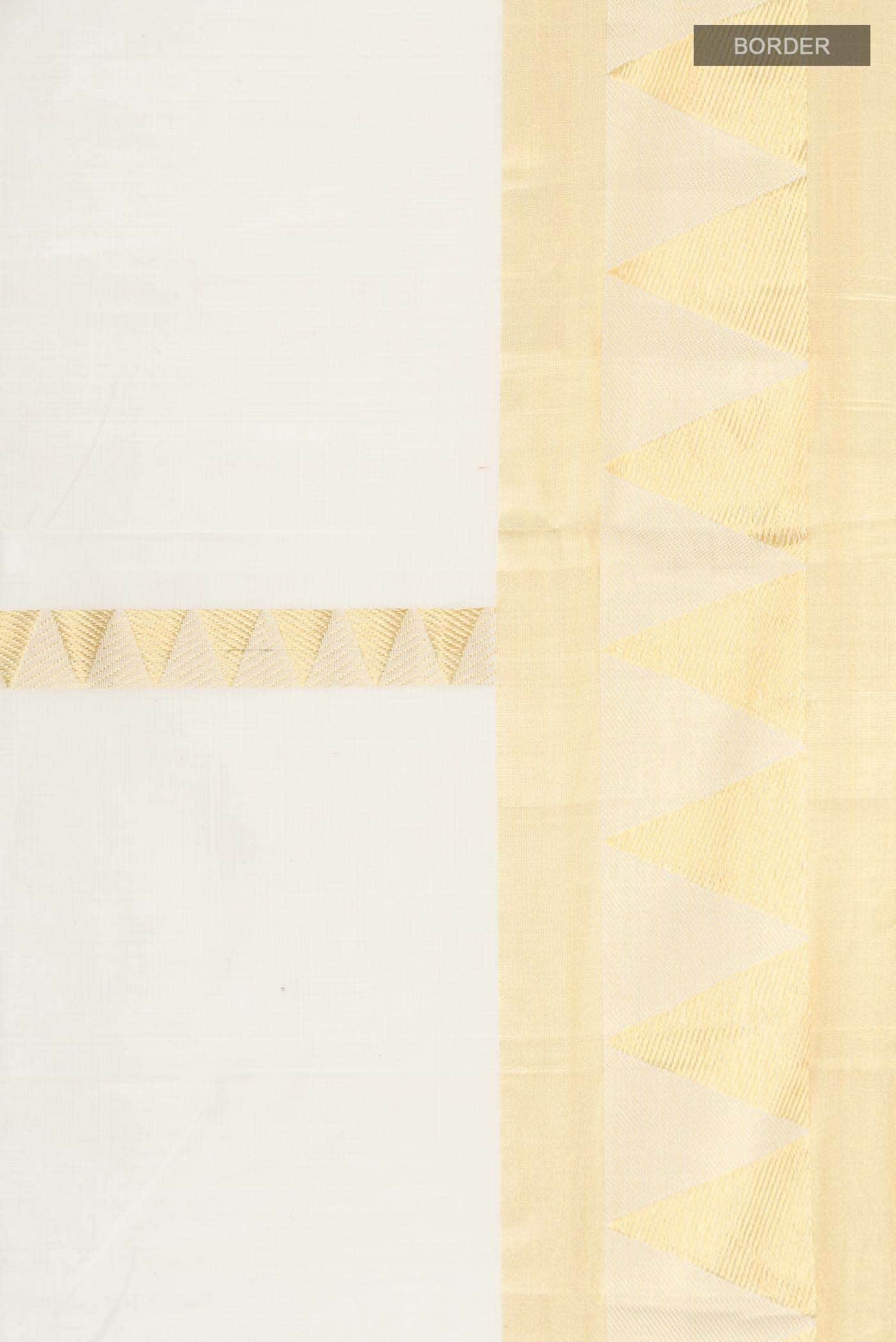Off White Kerala Cotton Saree - Image 4