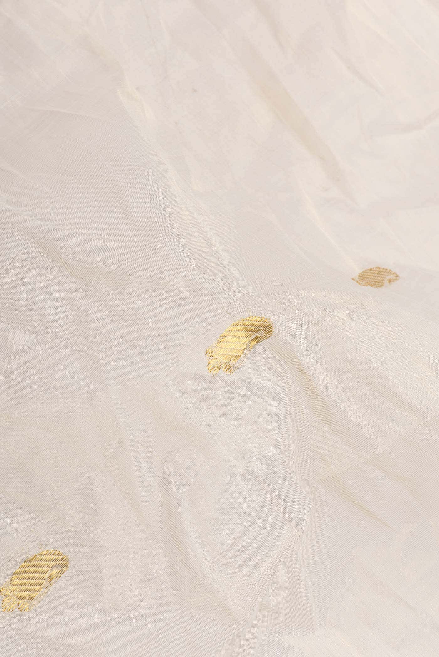 Off White Kerala Cotton Saree - Image 3
