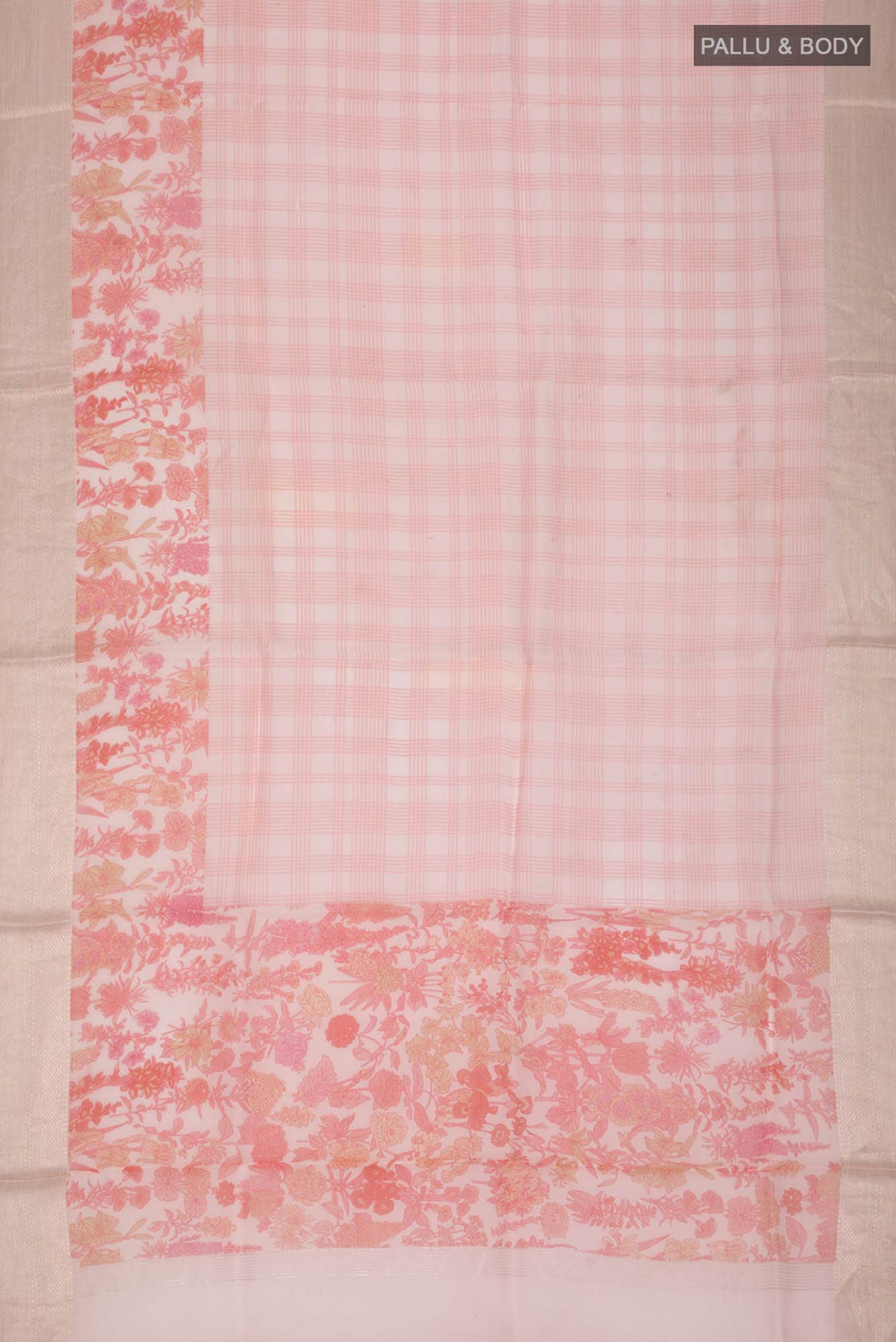 Off White Organza Silk Saree - Image 3