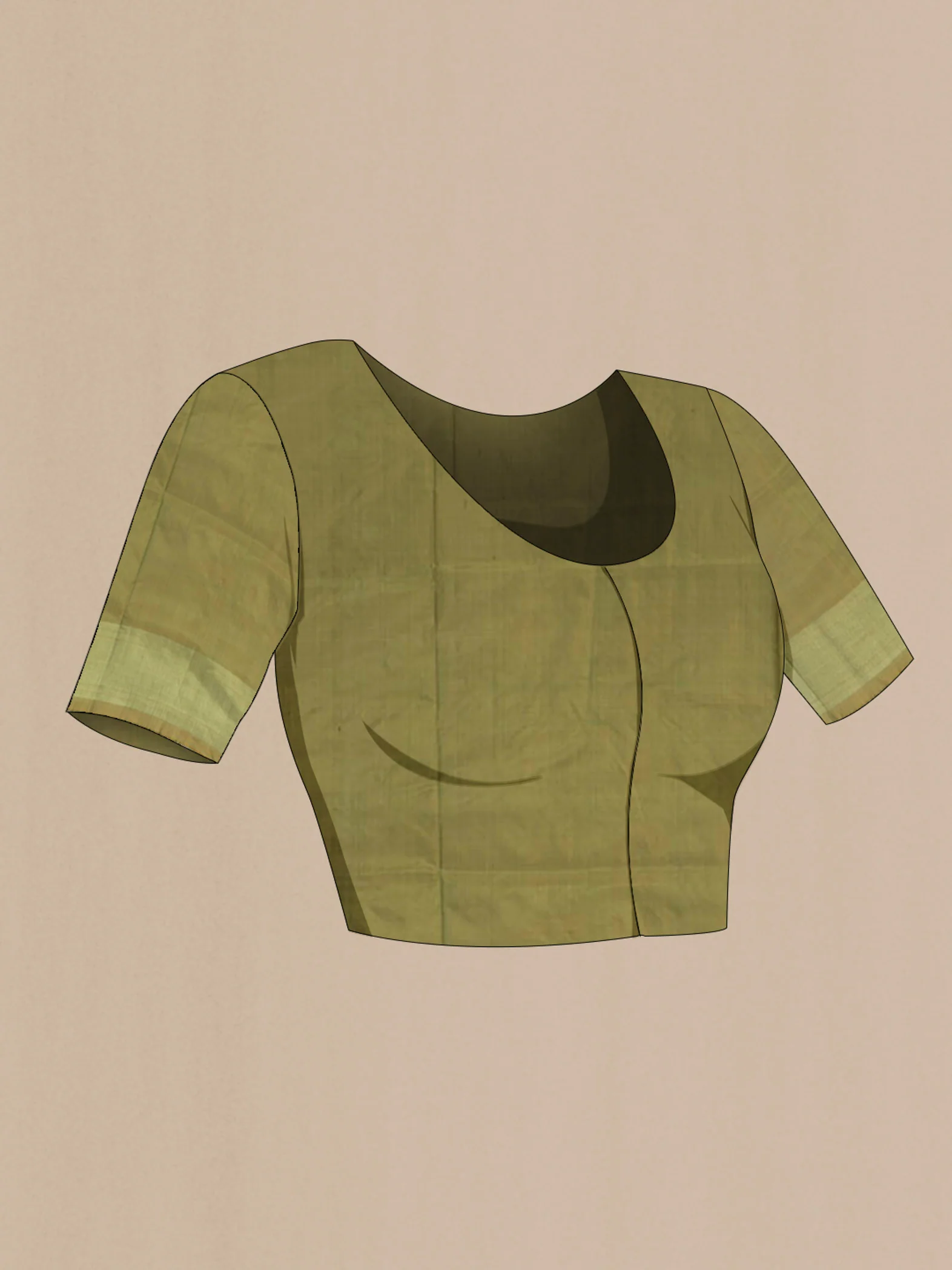 Olive Green Pochampally Silk Saree - Image 4
