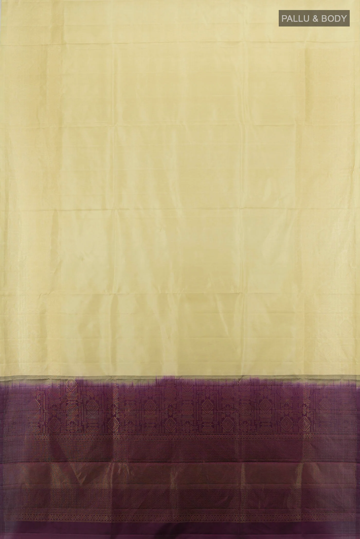 Beige Soft Silk Saree - Image 5