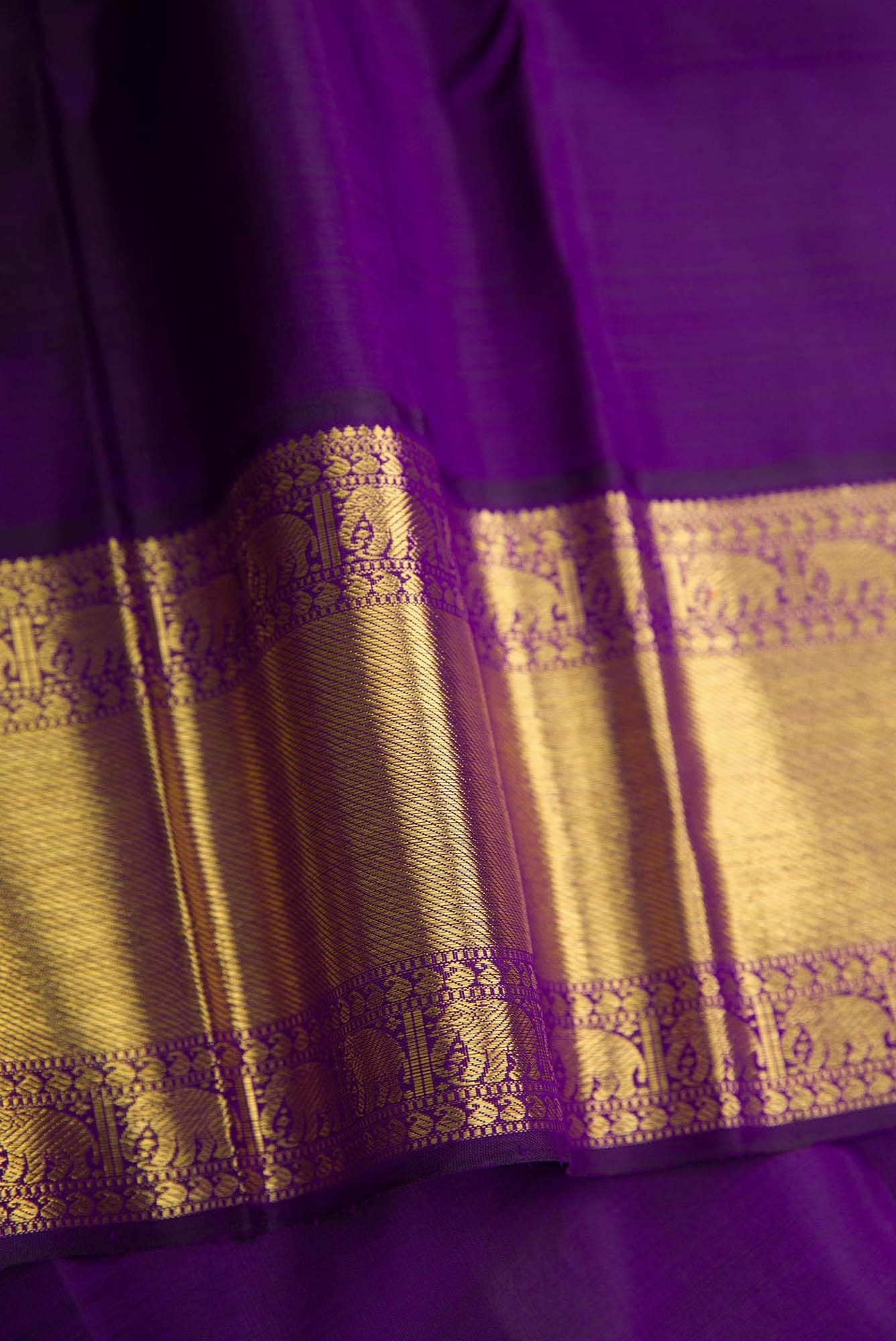 Pure Silk Pure Zari Orange and Pink Dual Tone Kanchipuram Saree - Image 6