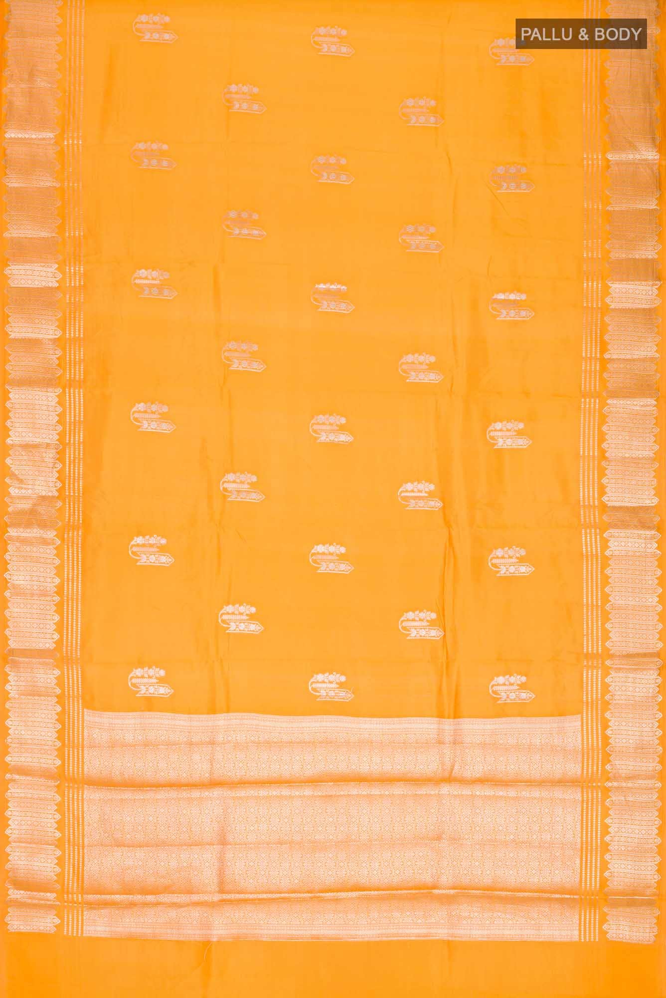 Orange Banarasi Raw Silk Saree - Image 3