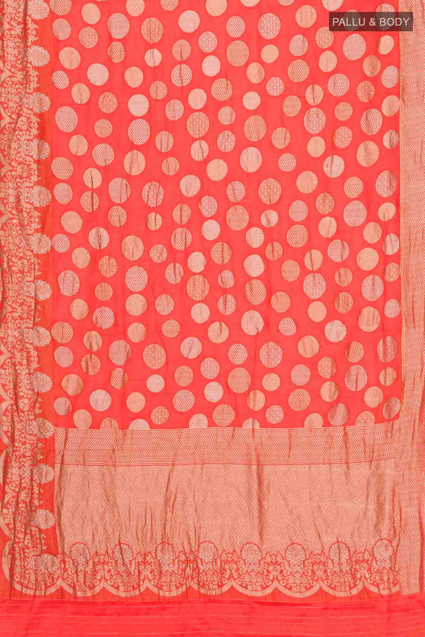 Orange Banarasi Silk Saree - Image 5