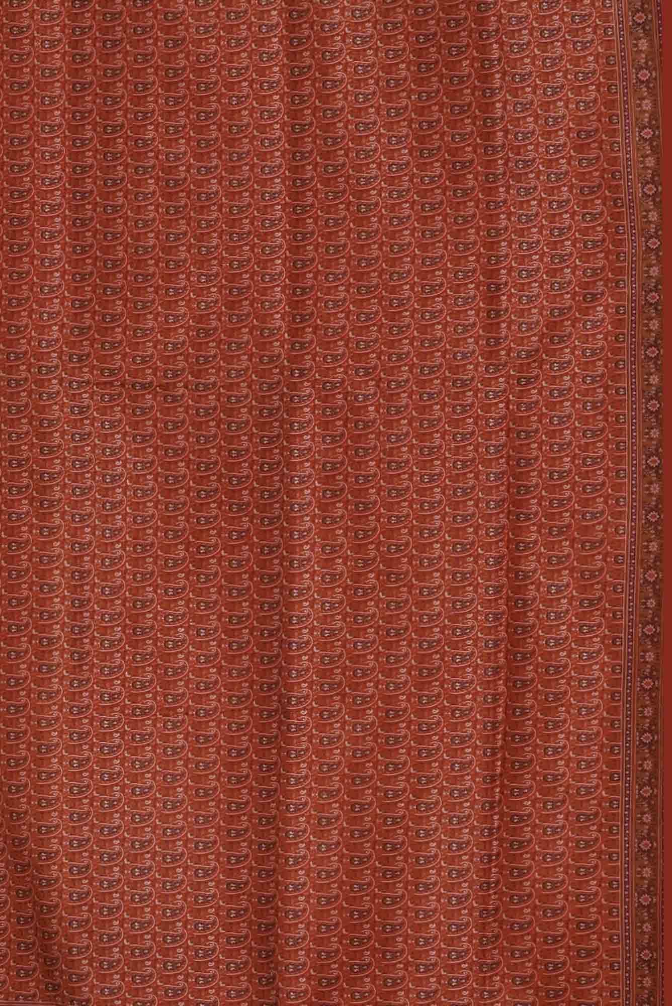 Orange Banarasi Tanchoi Silk Saree - Image 5