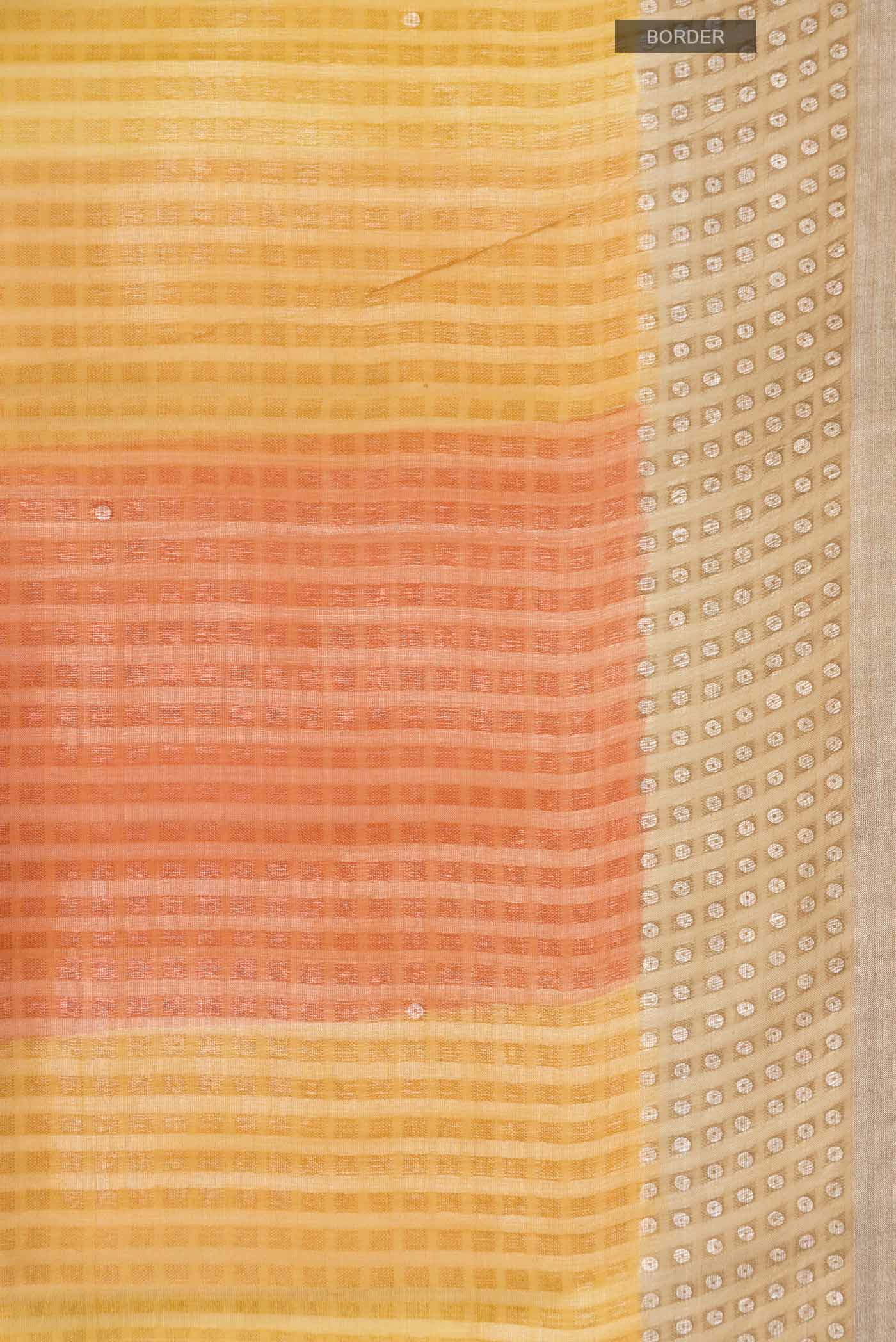 Orange Bhagalpuri Tussar Silk Saree - Image 3