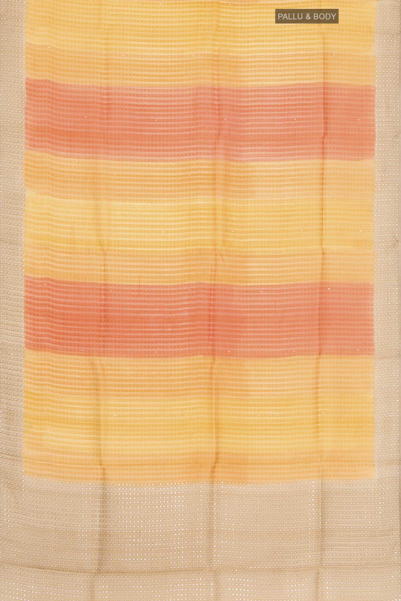 Orange Bhagalpuri Tussar Silk Saree - Image 5