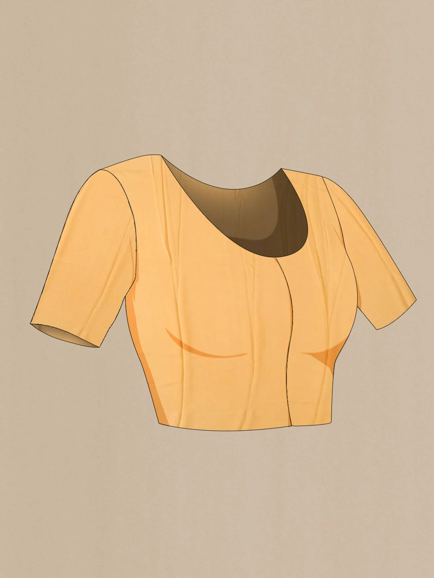 Orange Chiffon Saree - Image 5
