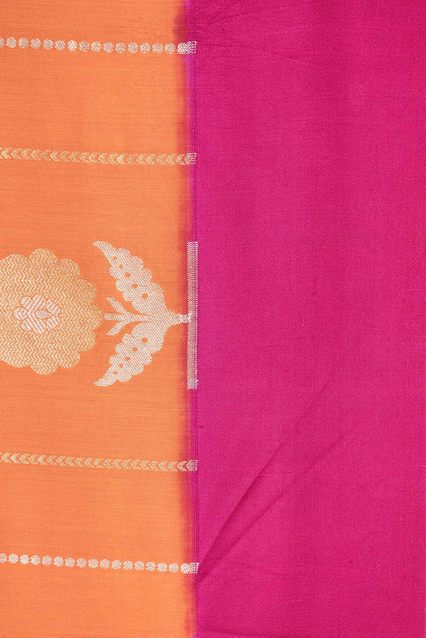 Orange Banarasi Silk Saree - Image 3