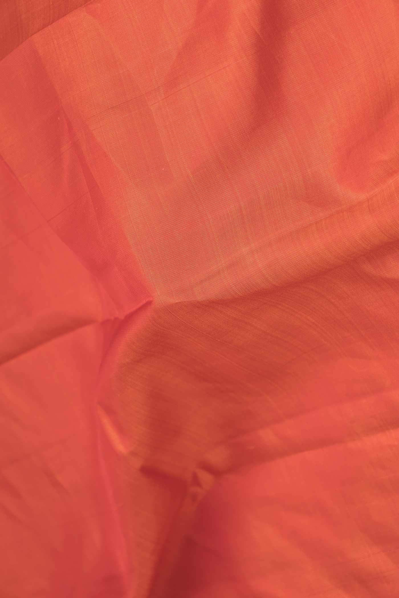 Orange Dual Tone Kanjivaram Saree - Image 2