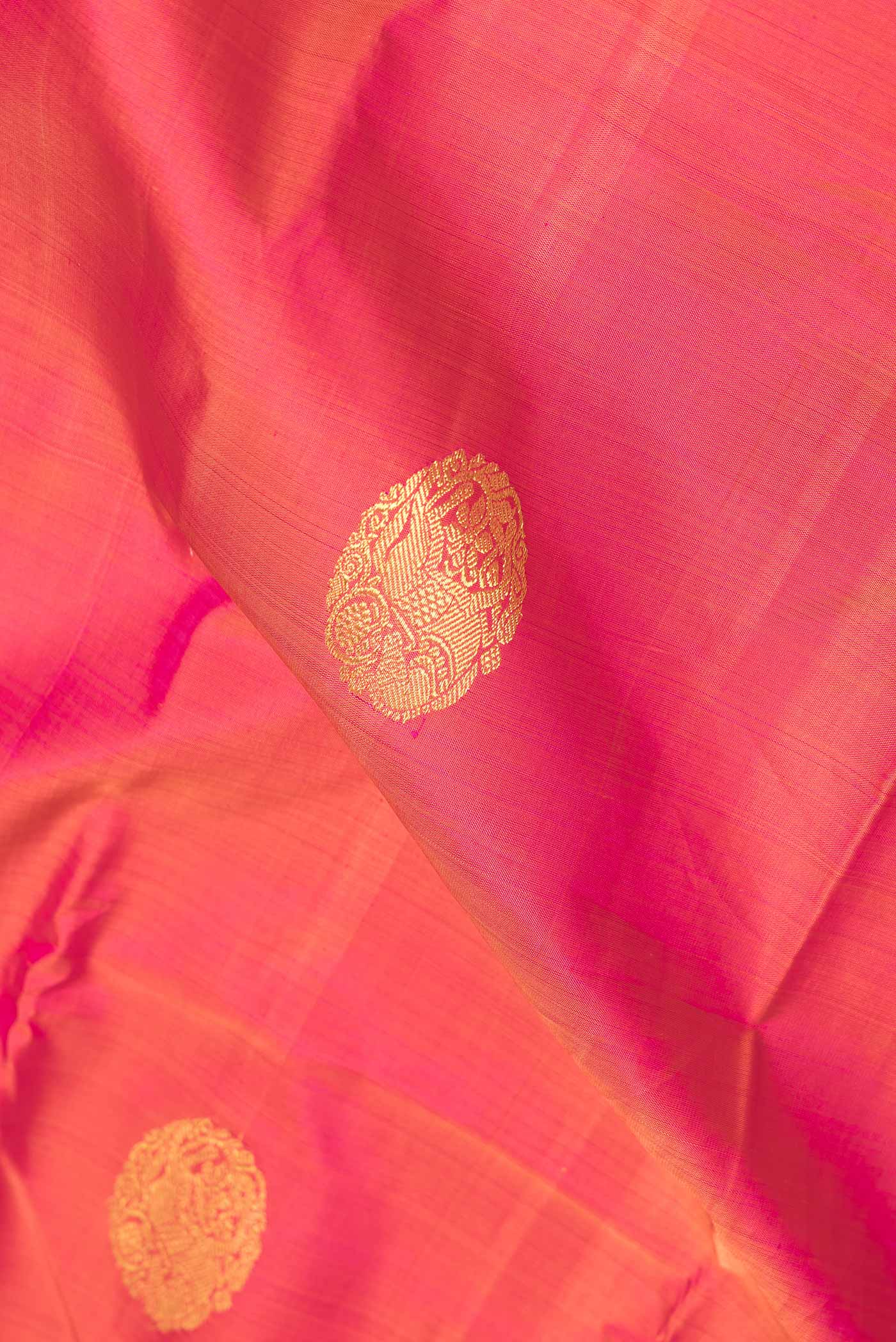 Orange Dual Tone Kanchipuram Saree - Image 2
