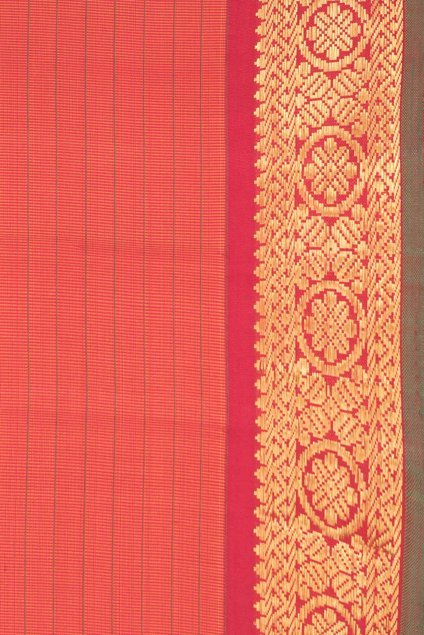 Orange Dual Tone Kanchipuram Saree - Image 3