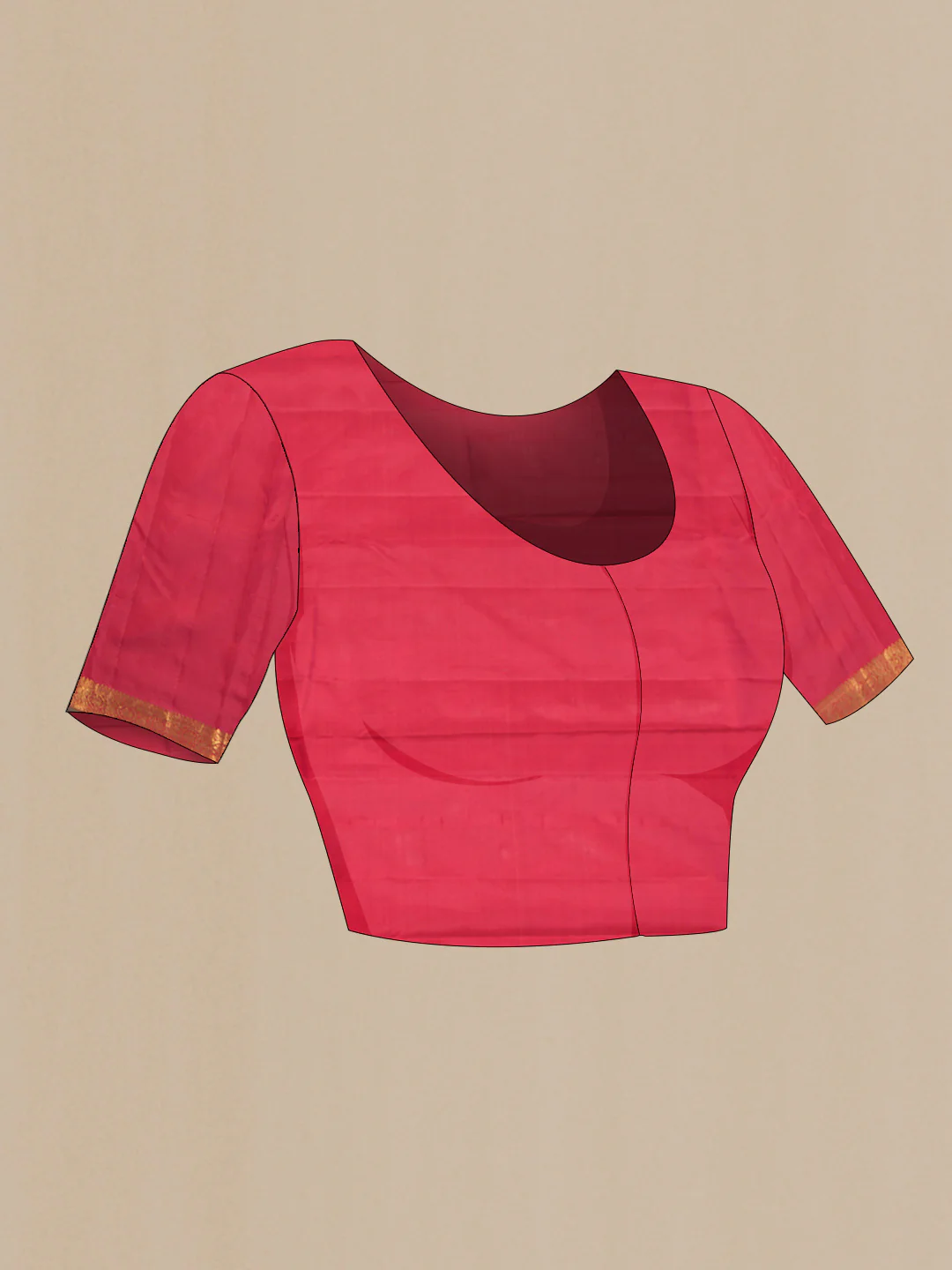 Orange Dual Tone Kanchipuram Saree - Image 5