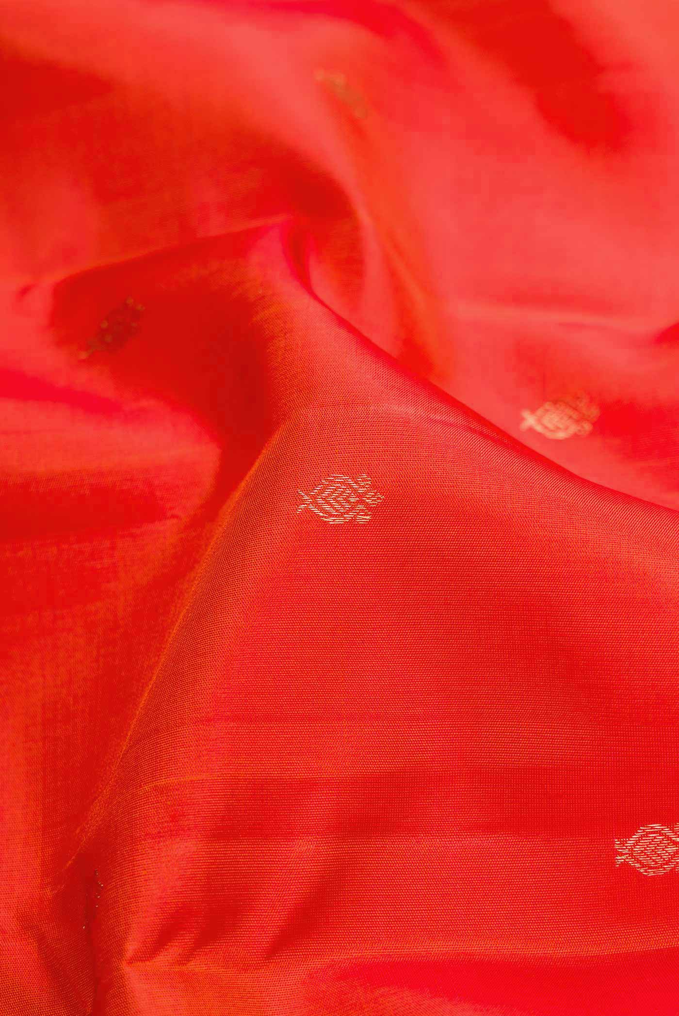 Orange Kanchipuram Silk Saree - Image 2