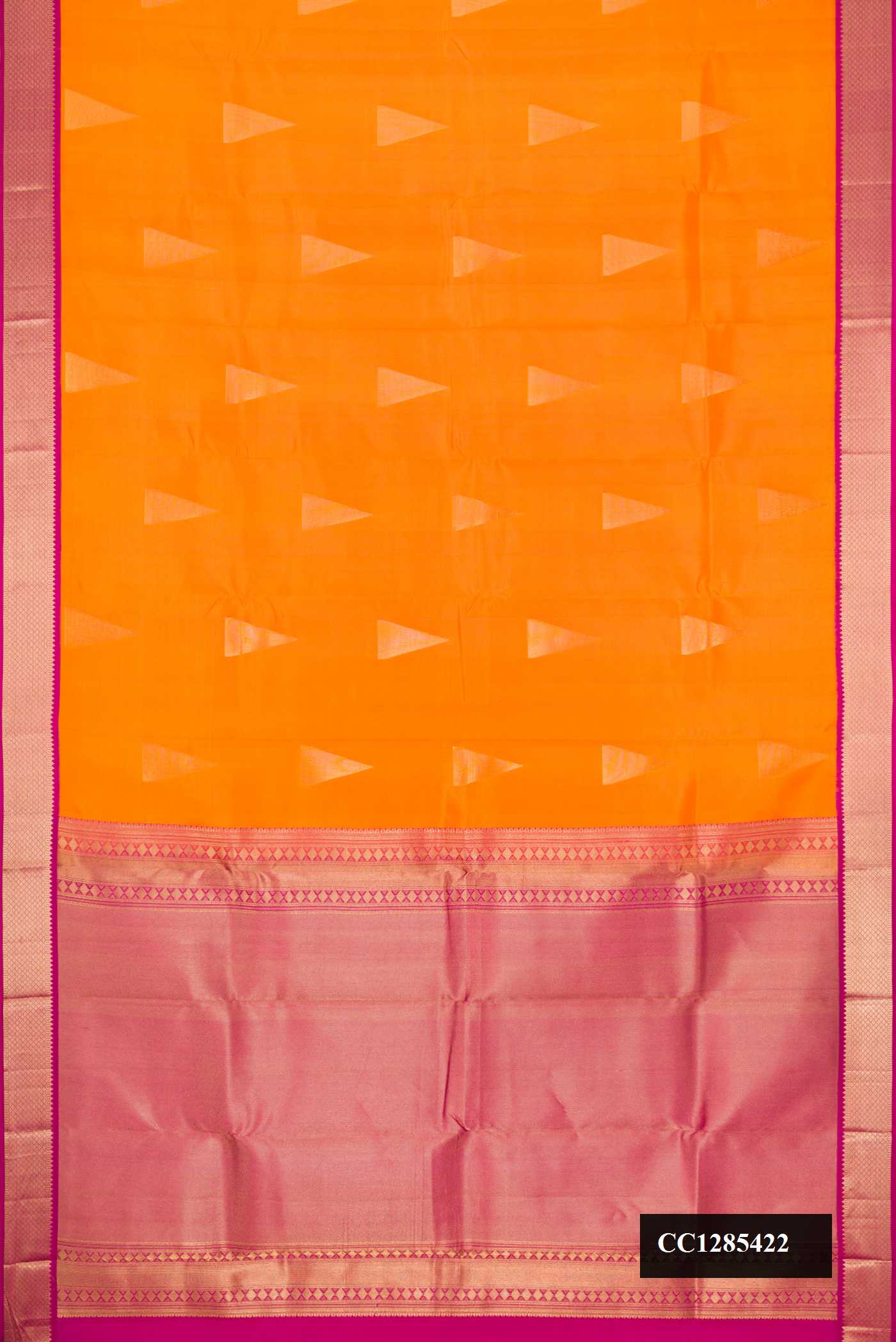 Orange Dual Tone Kanchipuram Silk Saree