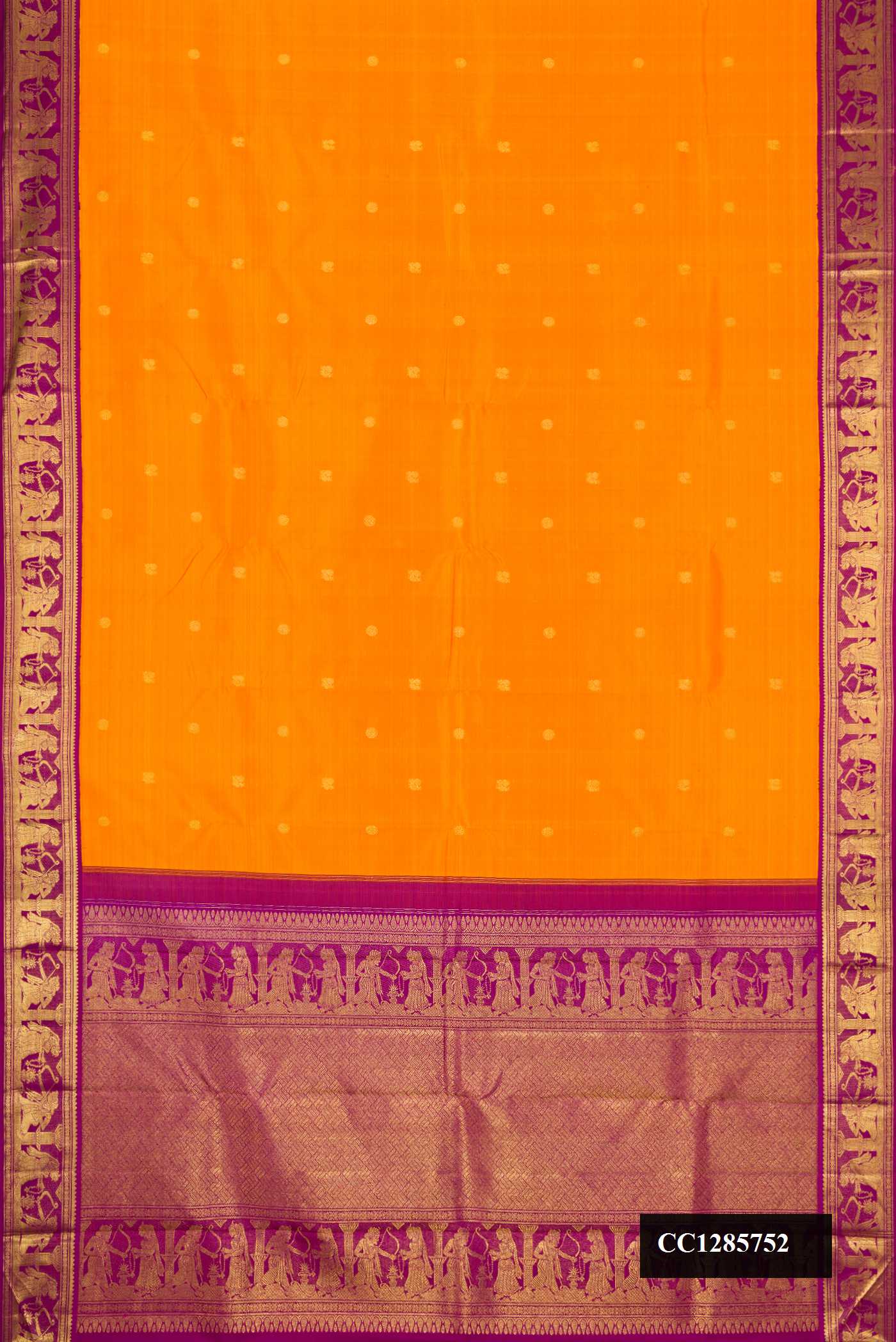 Orange Dual Tone Kanchipuram Silk Saree