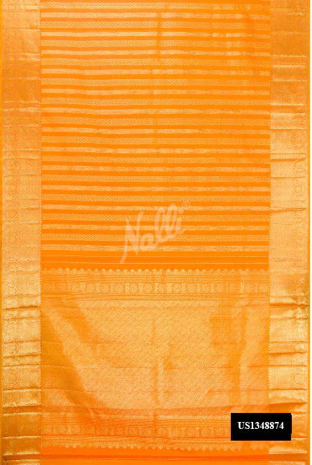 Orange Dual Tone Kanchipuram Silk Saree